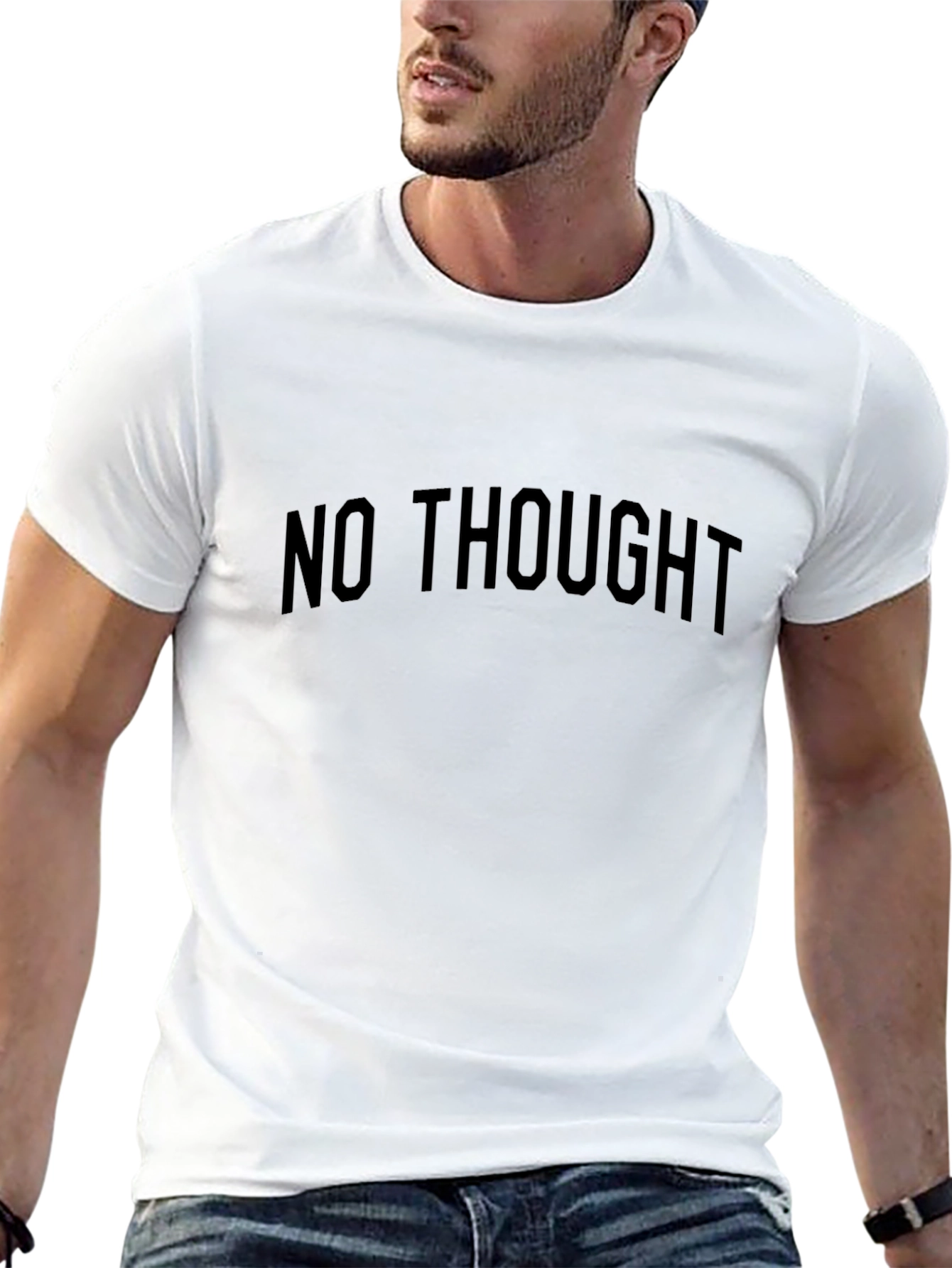 No Thought Black Graphic Tee Shirt