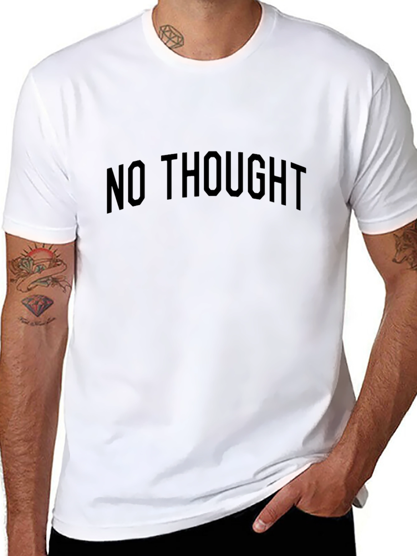 No Thought Black Graphic Tee Shirt