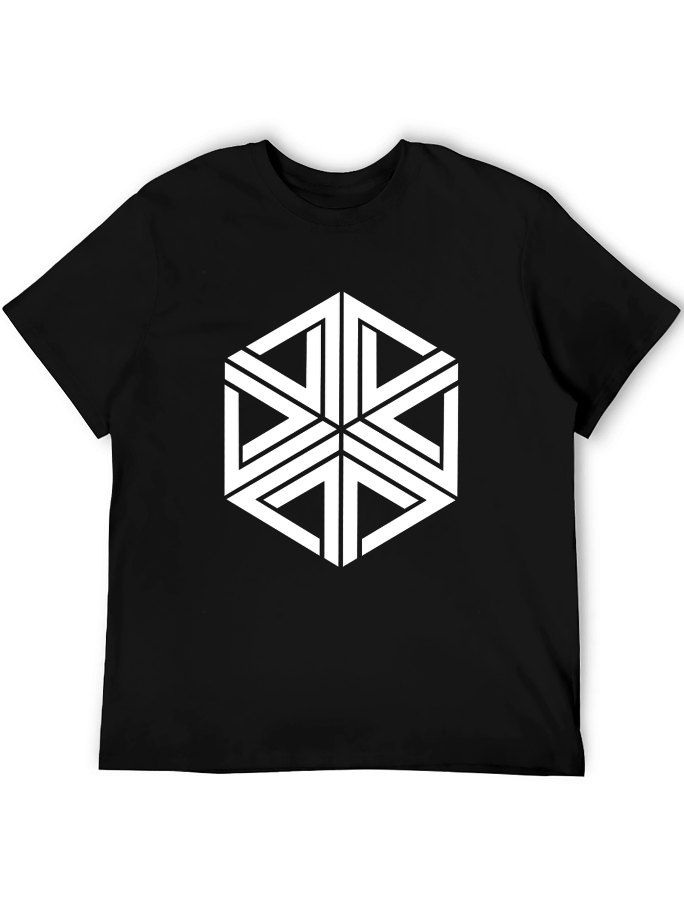 Geometric Illusion T-Shirt - Stylish Hexagon Design