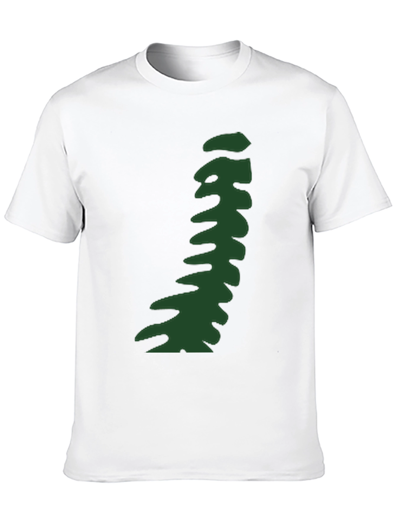 Abstract Green Pattern Black T-Shirt