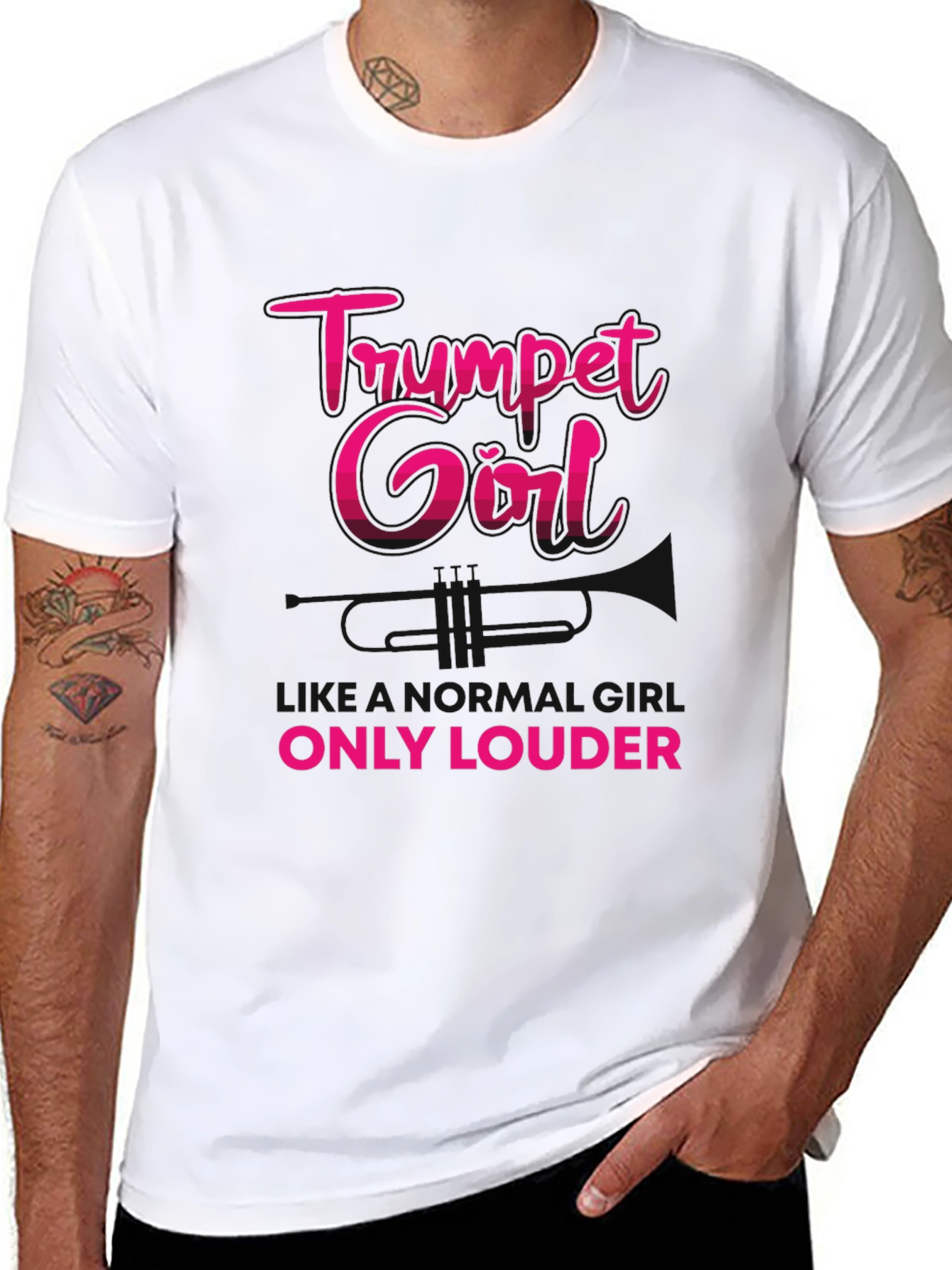 Trumpet Girl T-Shirt - Musicians Graphic Tee