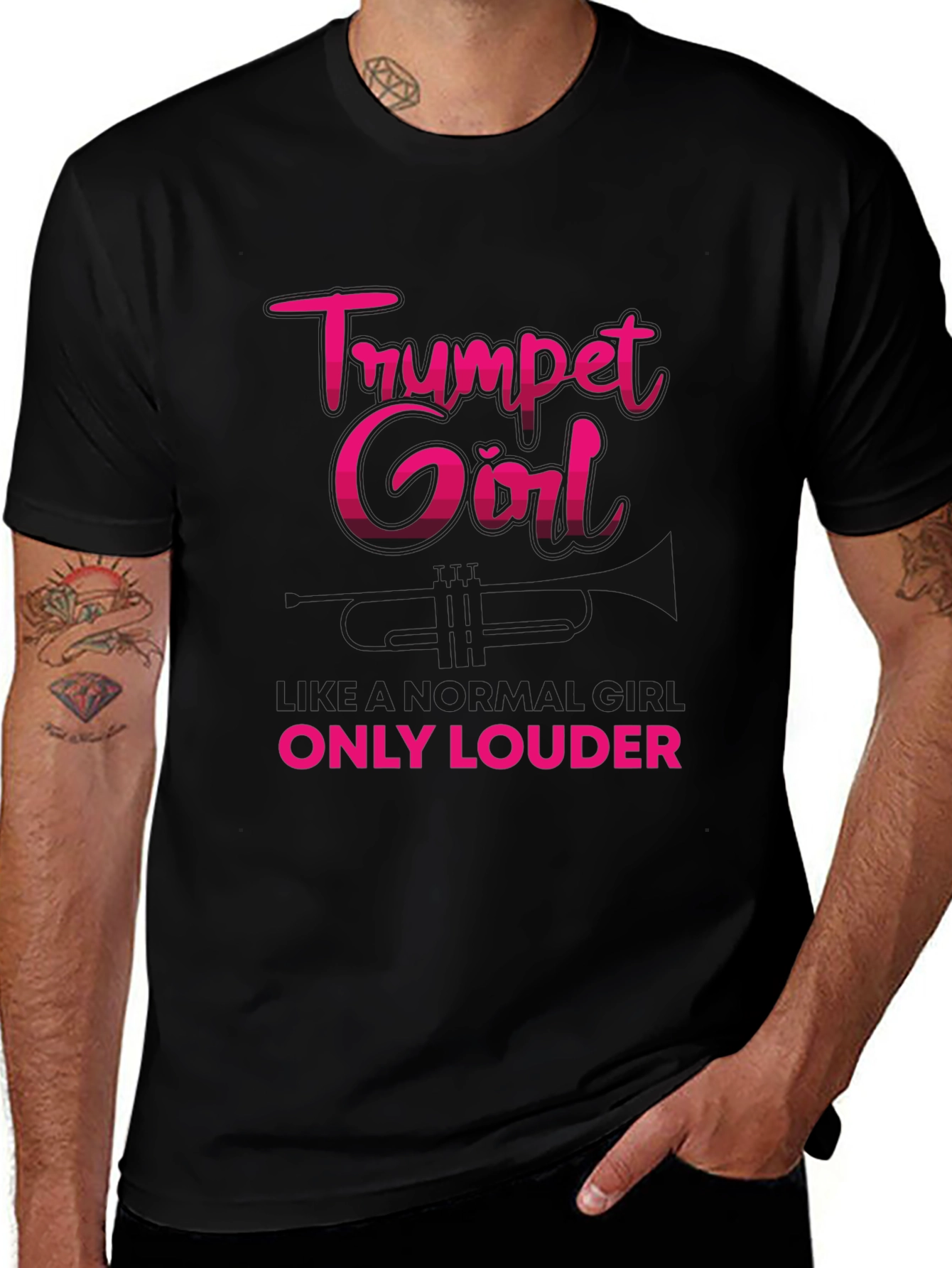 Trumpet Girl T-Shirt - Musicians Graphic Tee