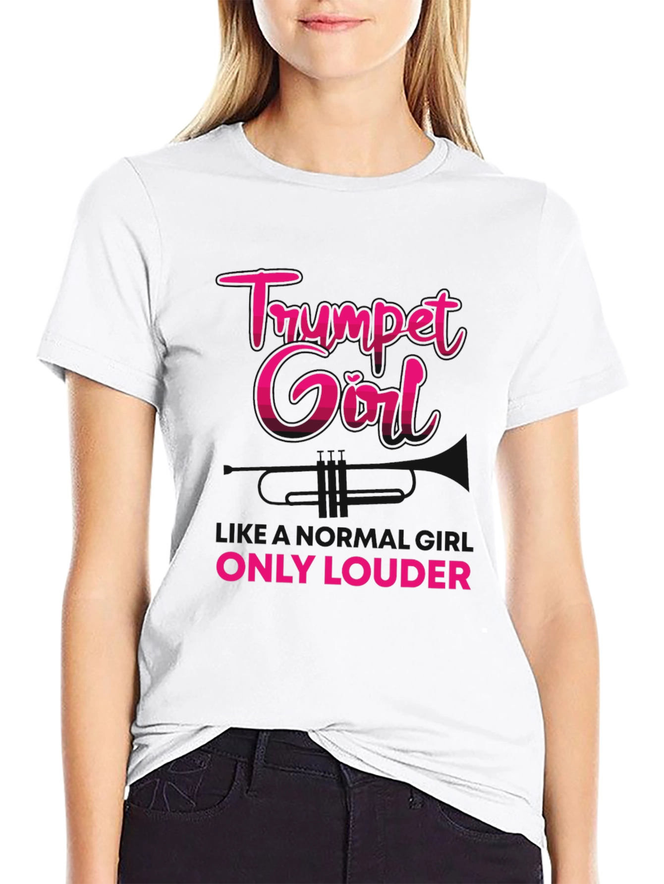 Trumpet Girl T-Shirt - Musicians Graphic Tee