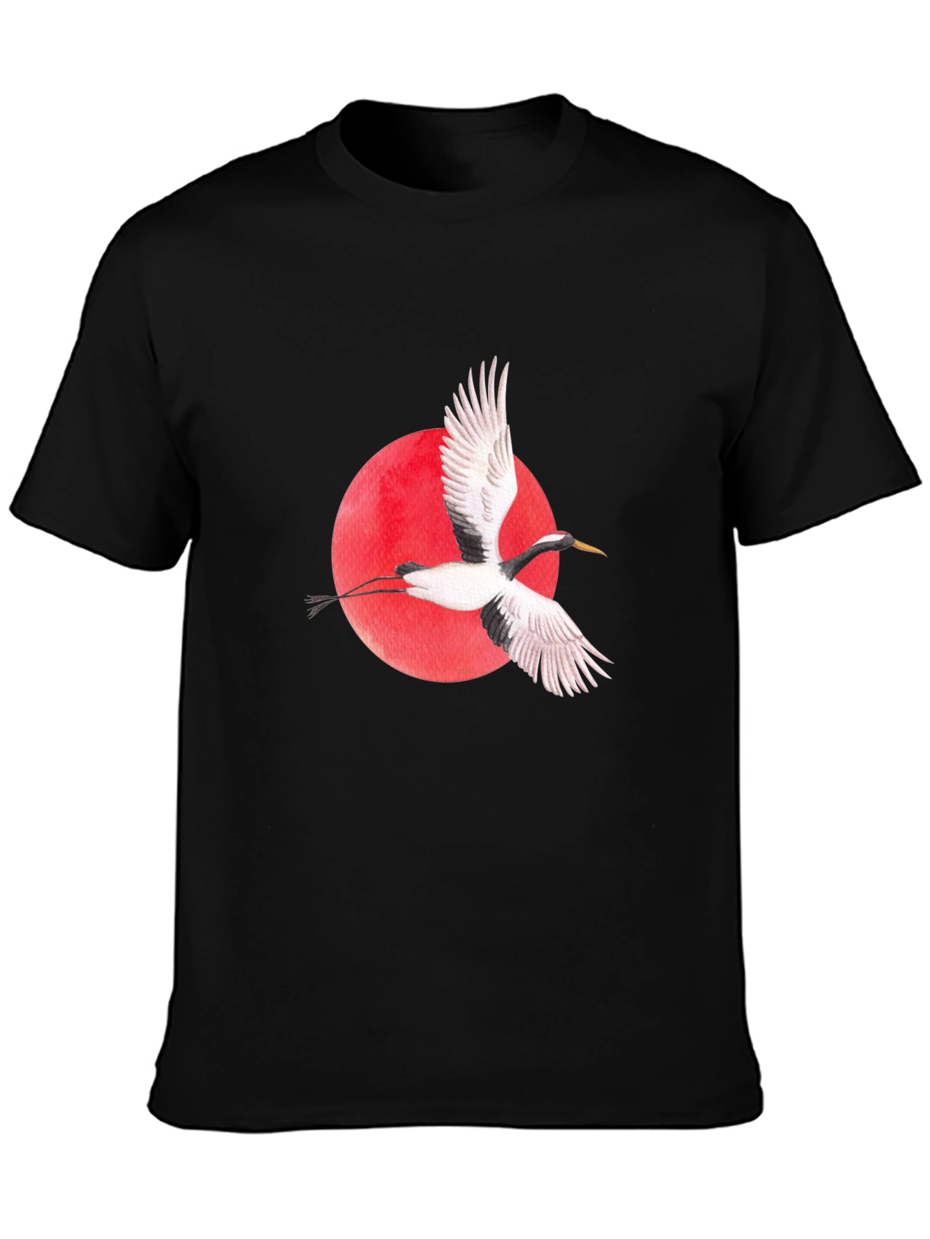 Crane & Red Sun Black T-Shirt