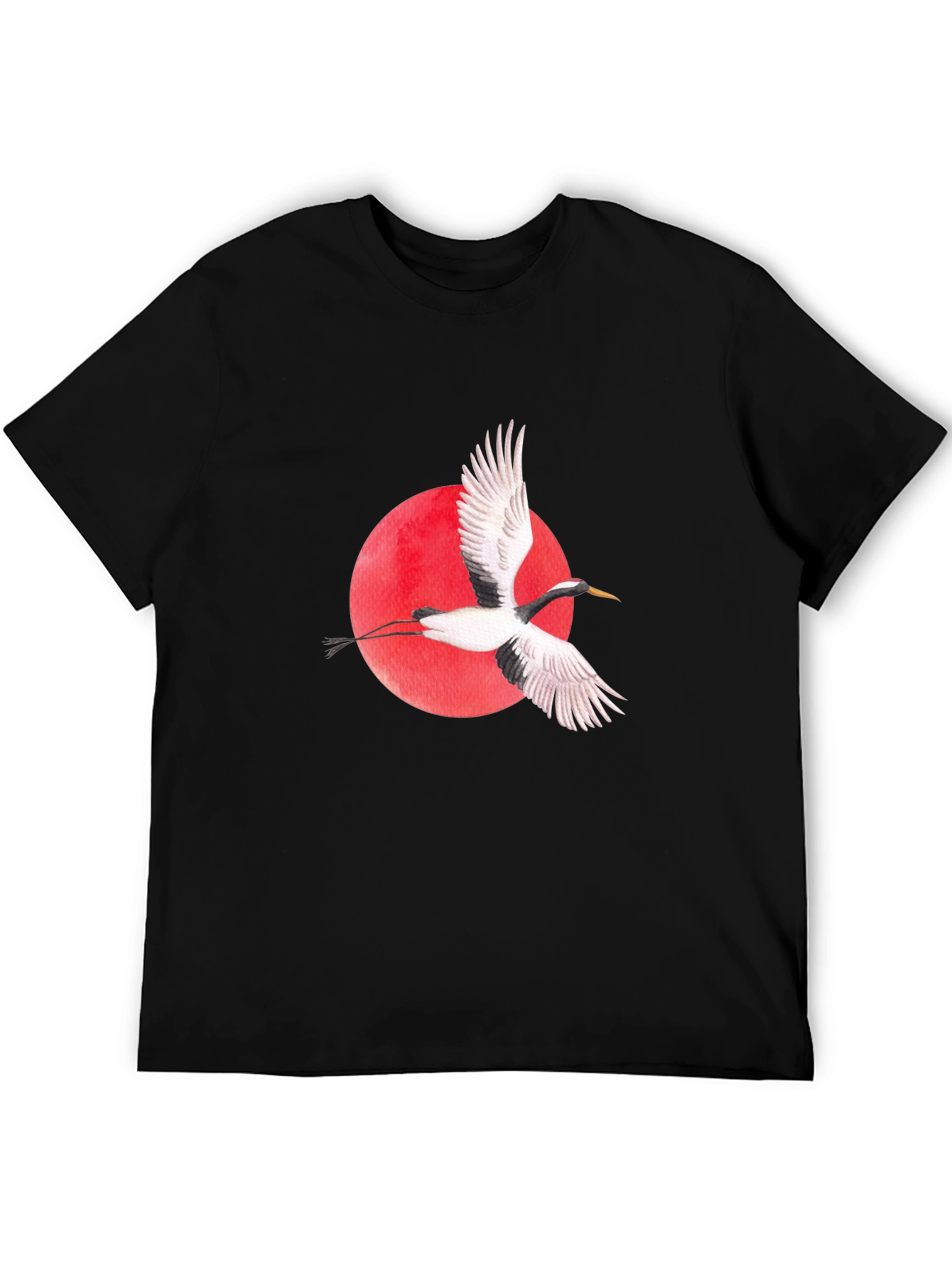 Crane & Red Sun Black T-Shirt