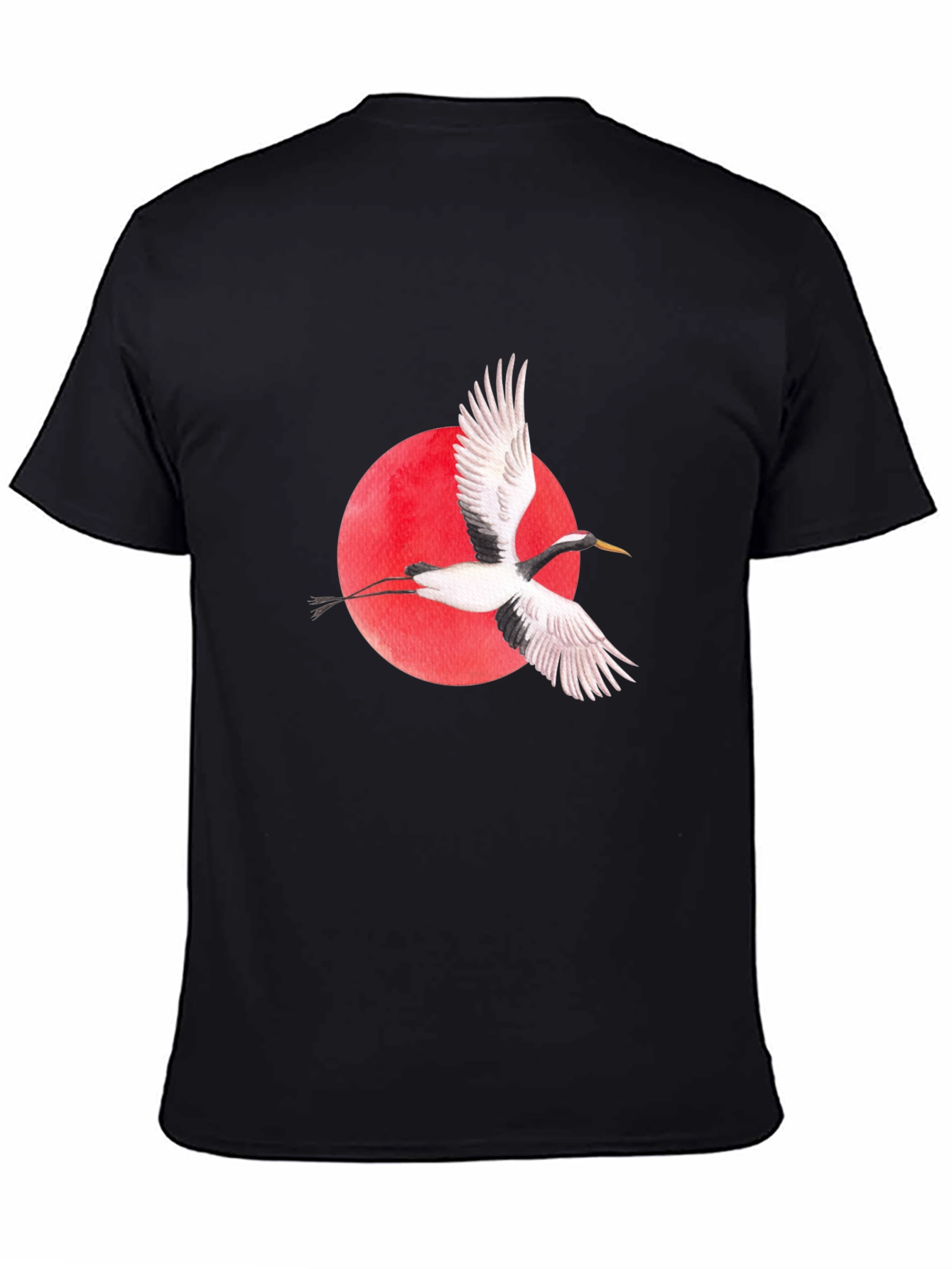 Crane & Red Sun Black T-Shirt