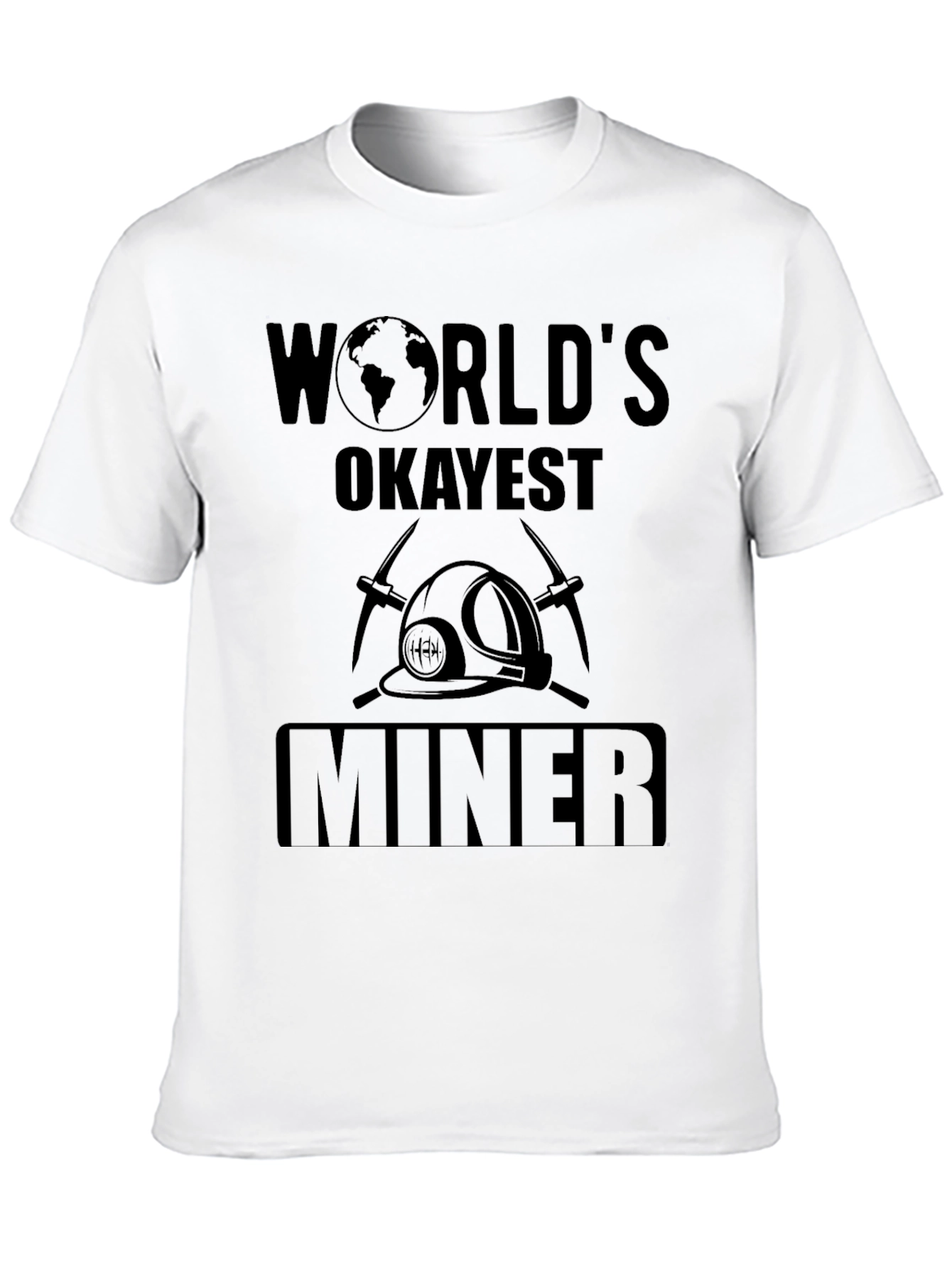 Worlds Okayest Miner Black Graphic T-Shirt