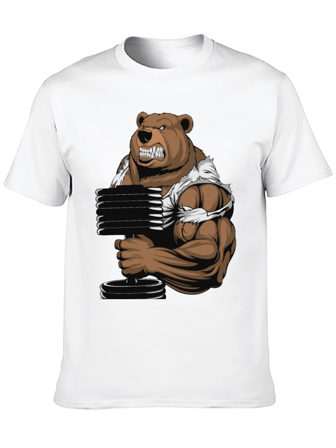 Bear Lifting Weights Graphic Tee