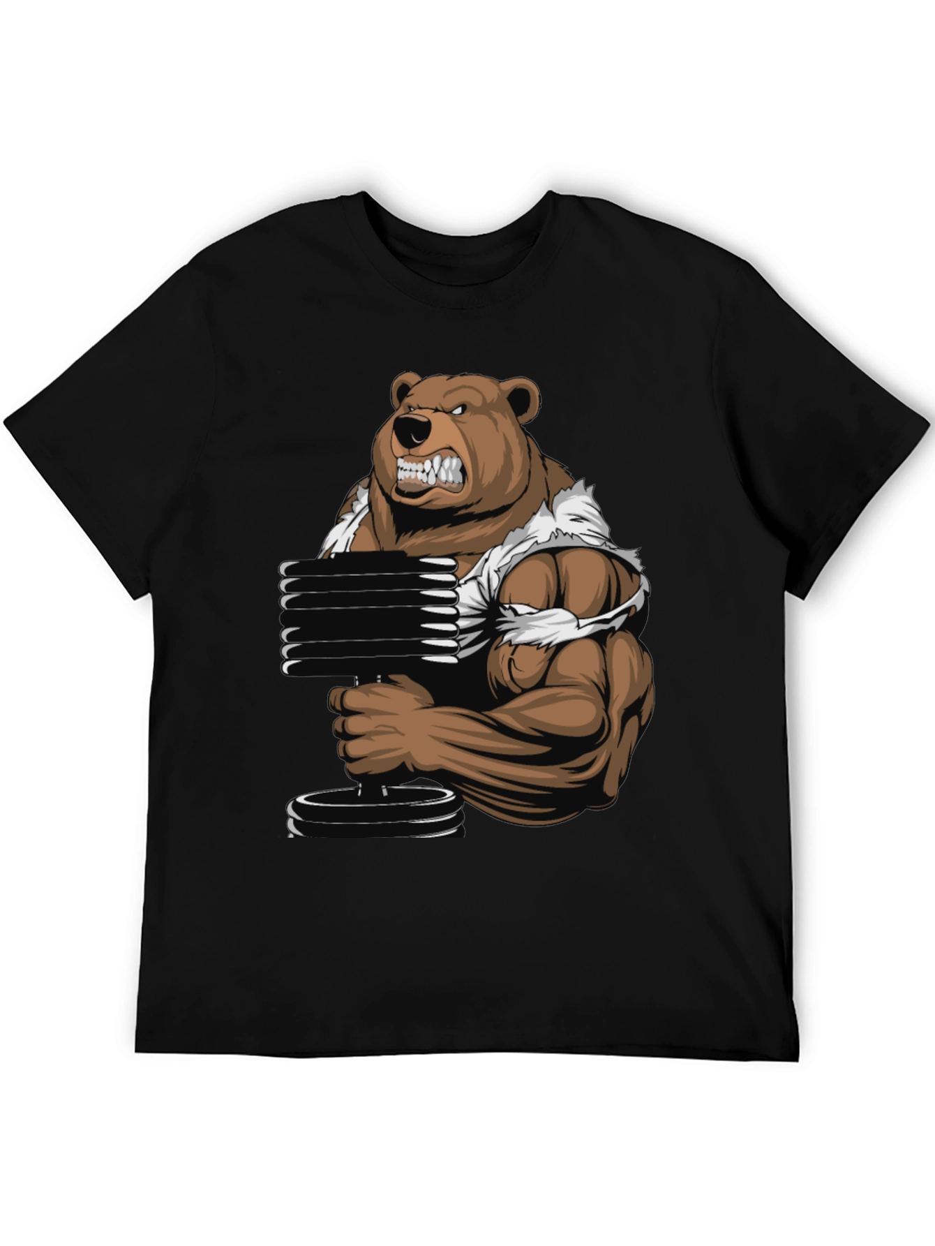 Bear Lifting Weights Graphic Tee