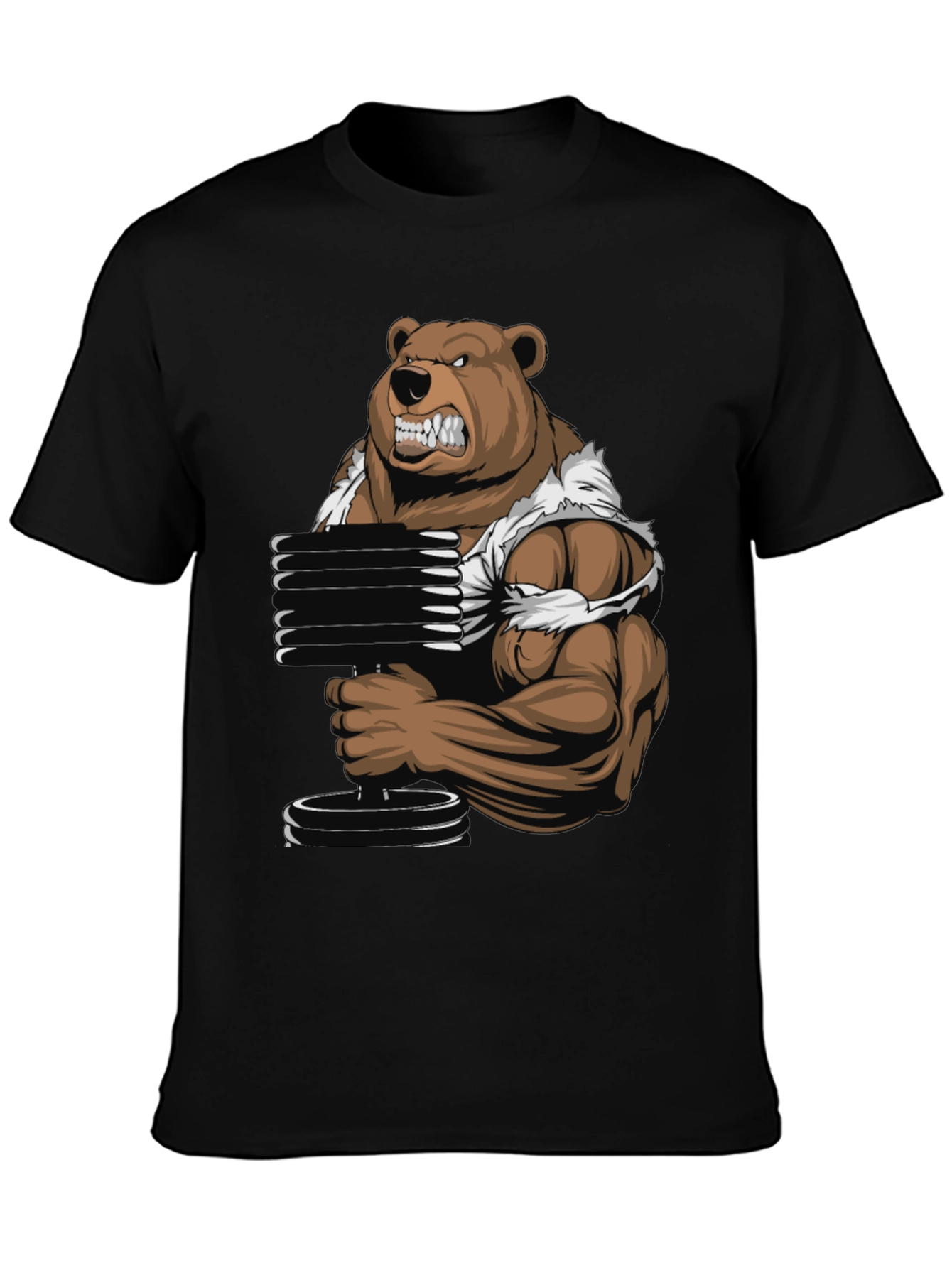 Bear Lifting Weights Graphic Tee