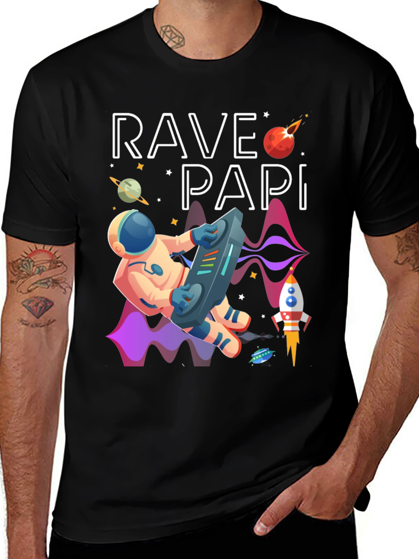 Rave Papi Space DJ Graphic Tee