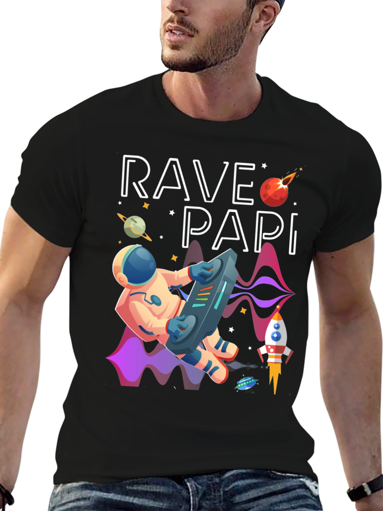 Rave Papi Space DJ Graphic Tee