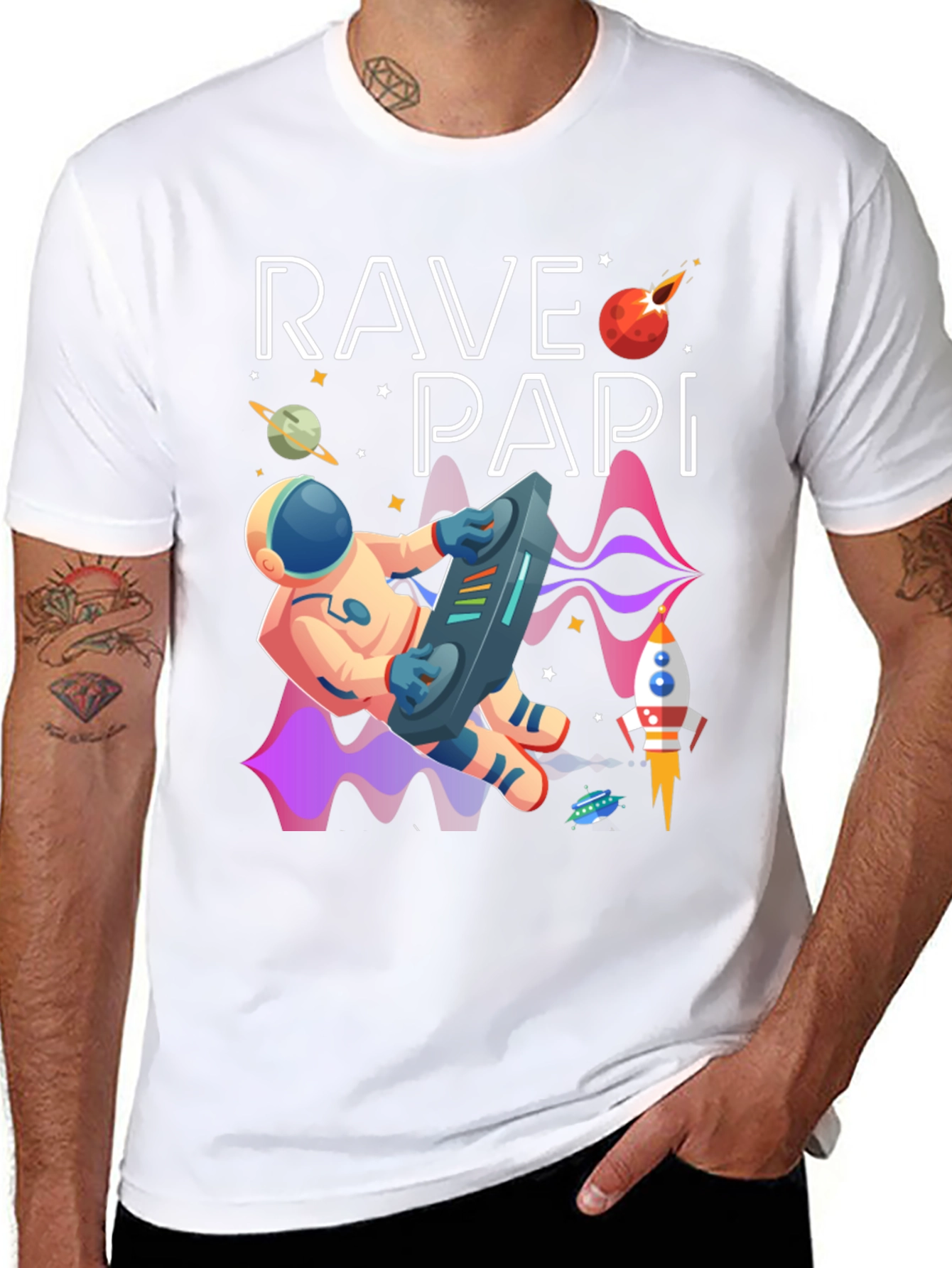 Rave Papi Space DJ Graphic Tee