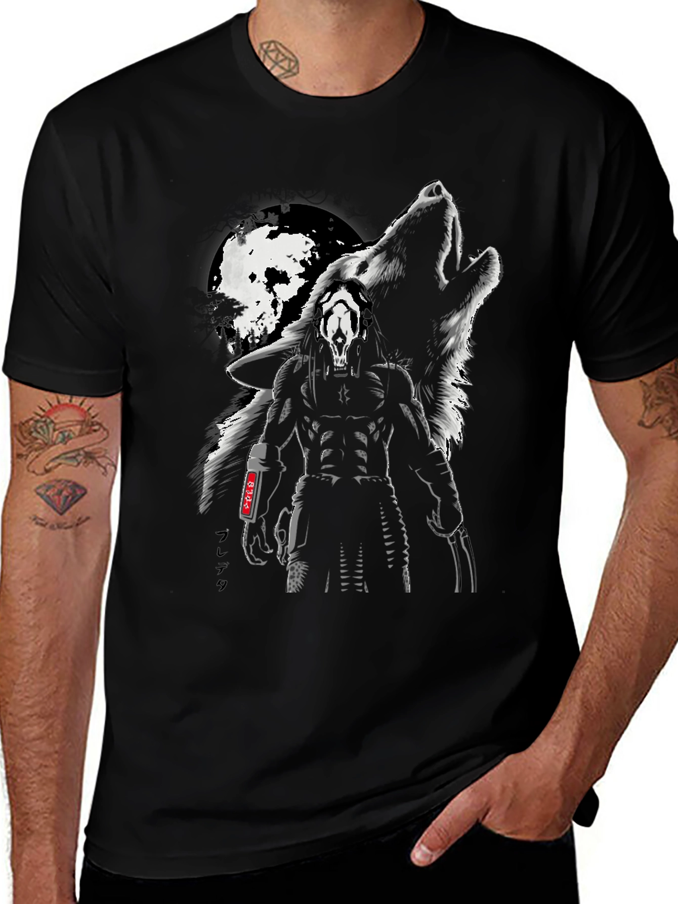 Predator Wolf Moon Black T-Shirt