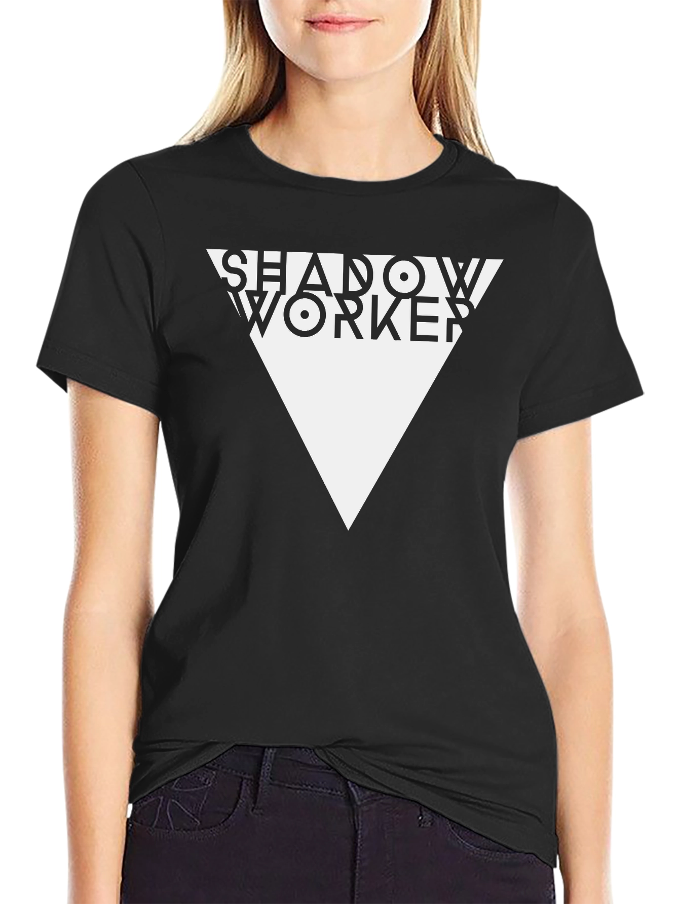 Shadow Worker Graphic Tee - Modern Design