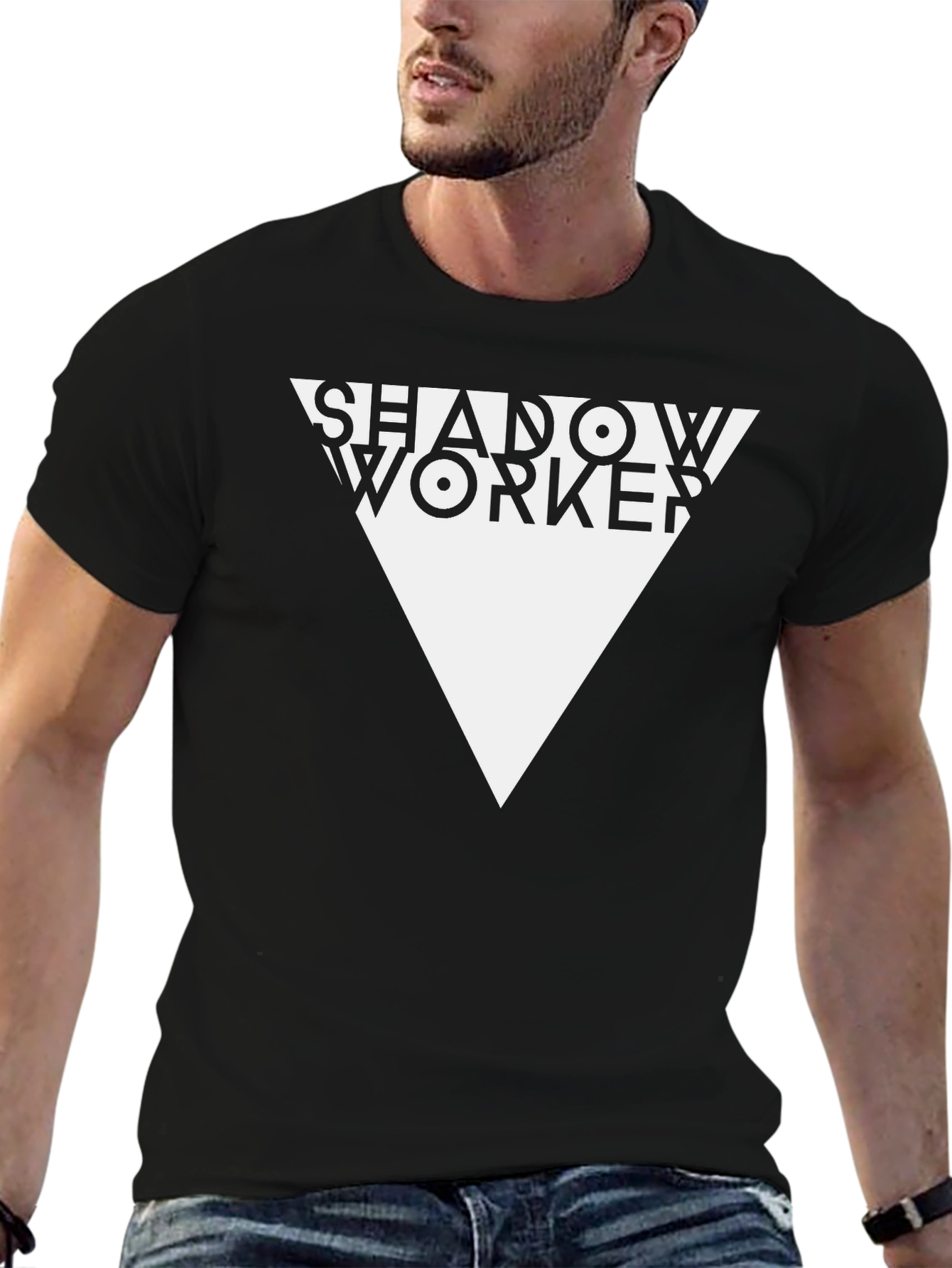 Shadow Worker Graphic Tee - Modern Design