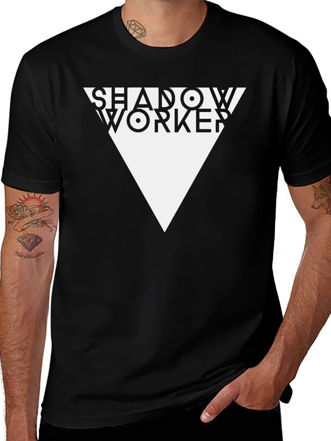 Shadow Worker Graphic Tee - Modern Design