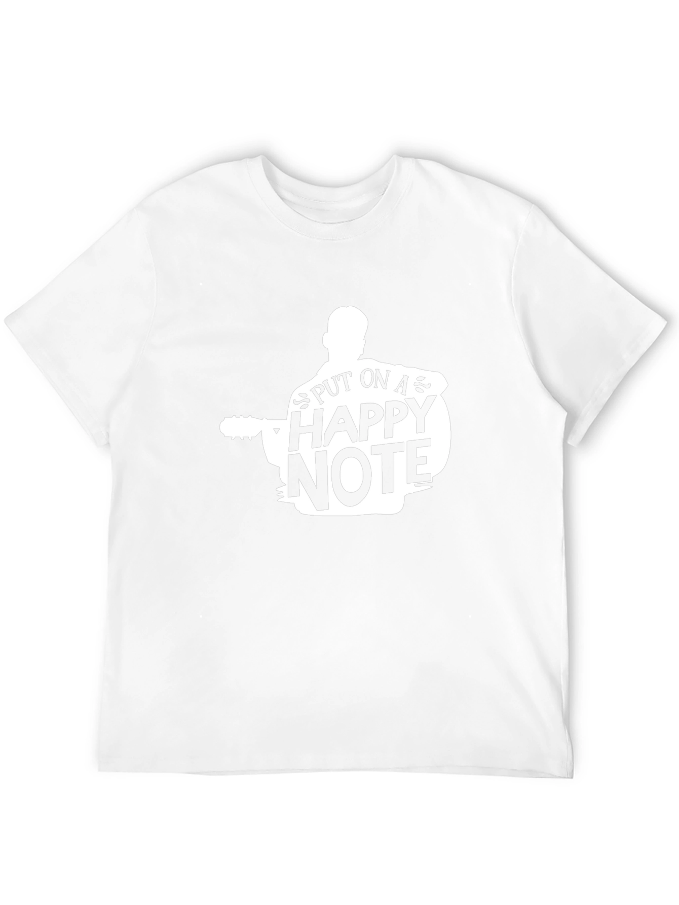 Happy Note Guitar Player Graphic Tee - Black