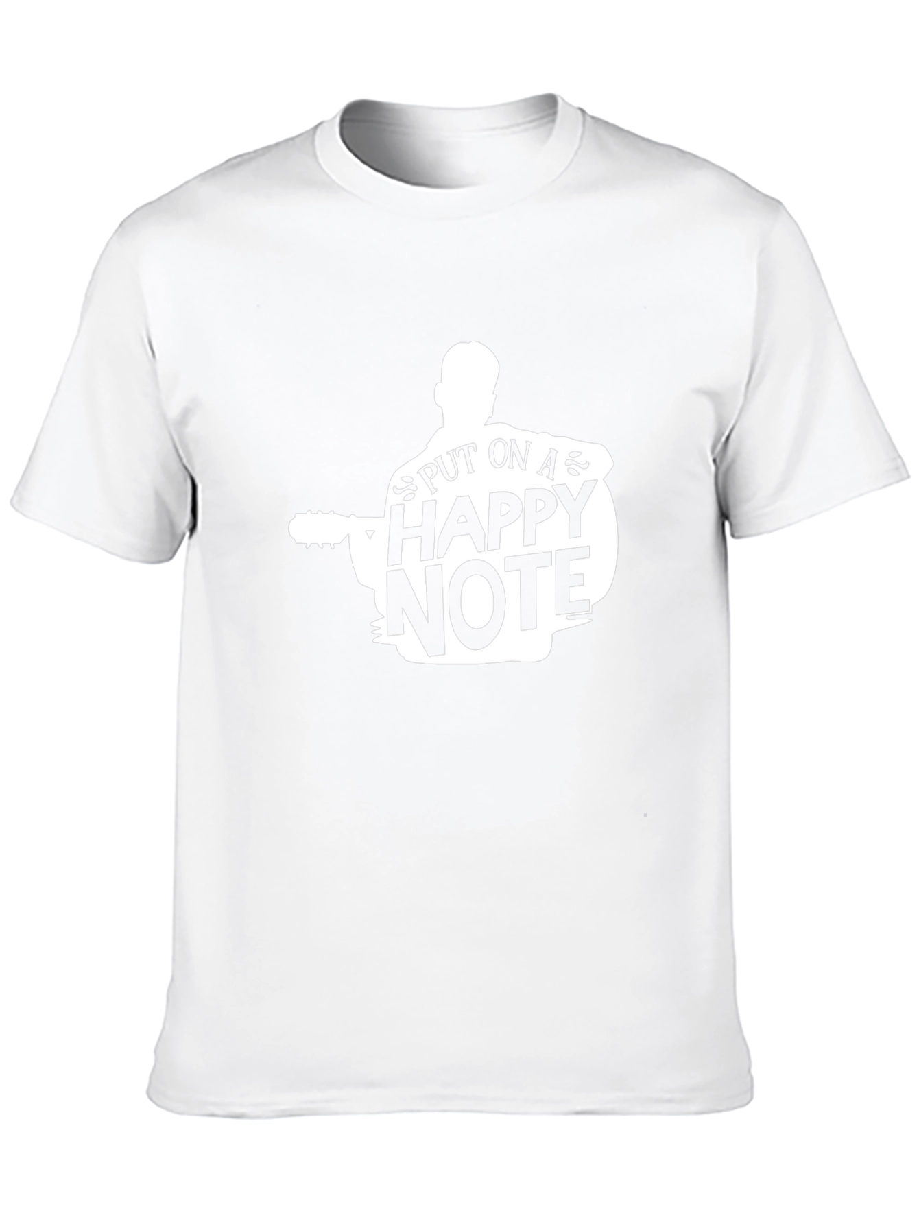 Happy Note Guitar Player Graphic Tee - Black