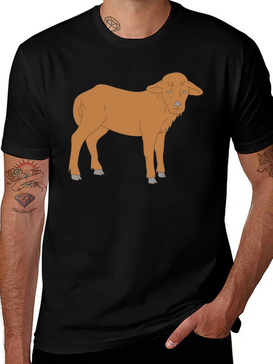 Lamb Graphic Tee - Black Cotton T-Shirt
