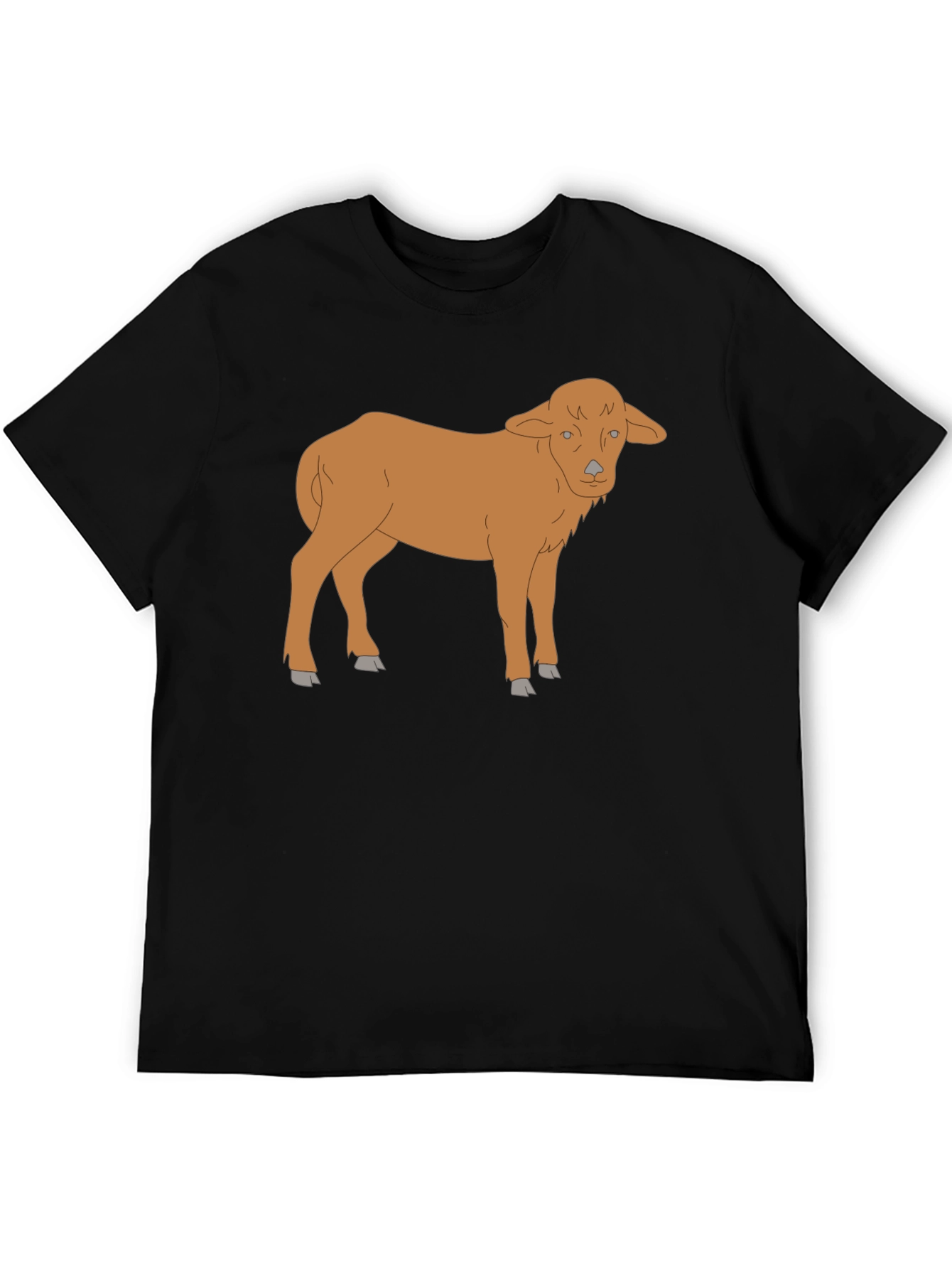 Lamb Graphic Tee - Black Cotton T-Shirt
