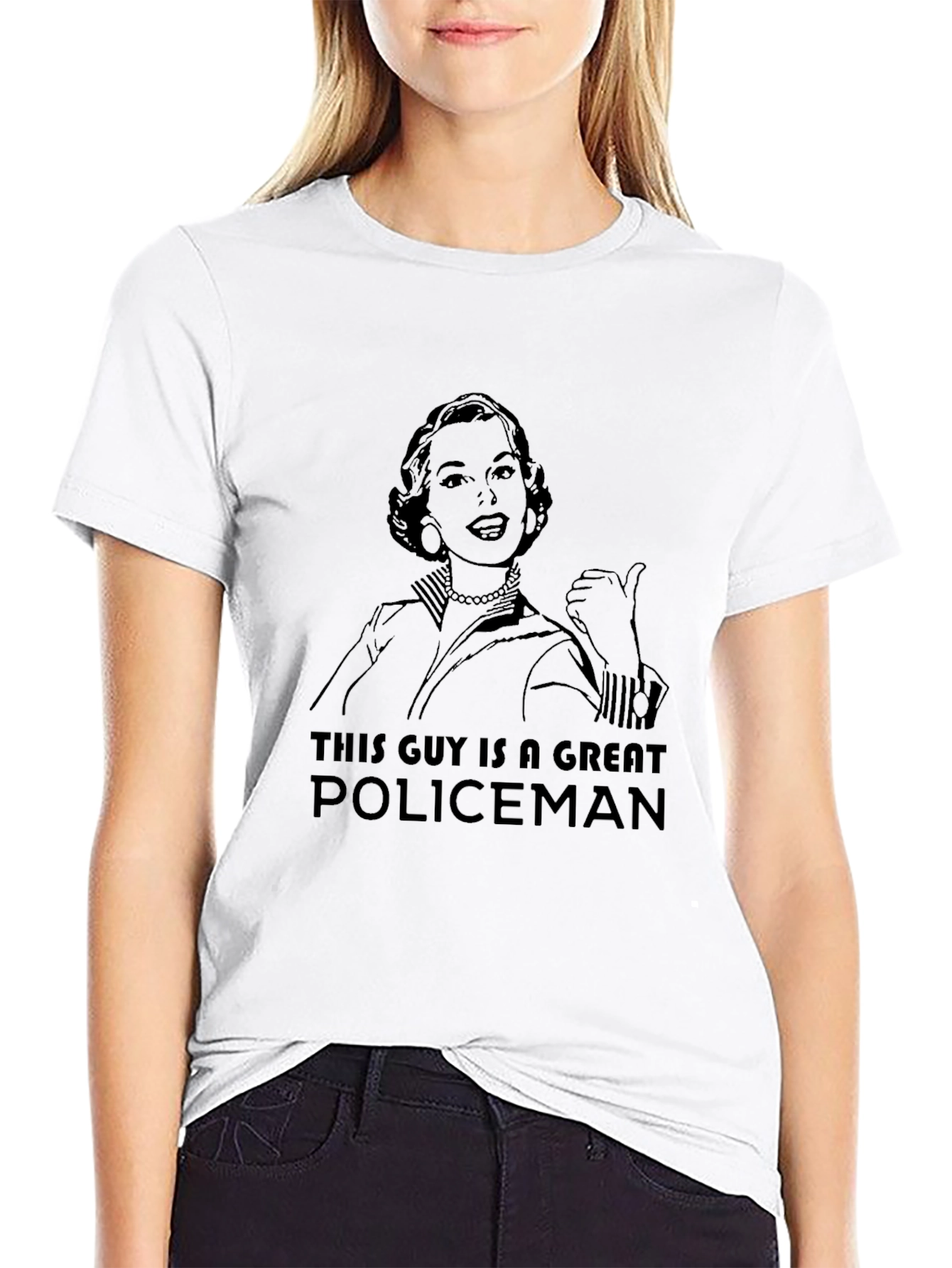 Great Policeman Graphic T-Shirt - Retro Style
