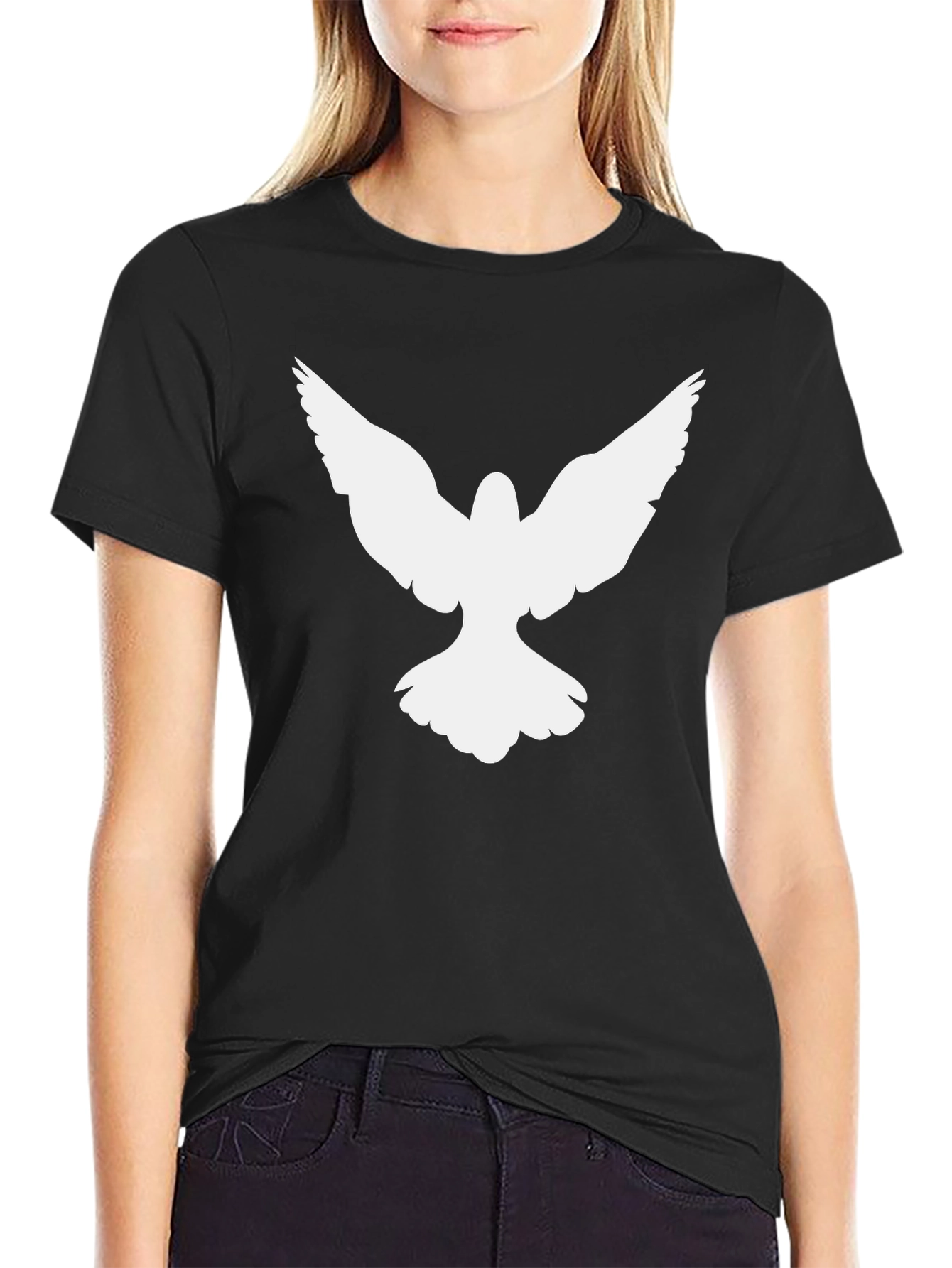Dove Graphic Print Mens Black T-Shirt