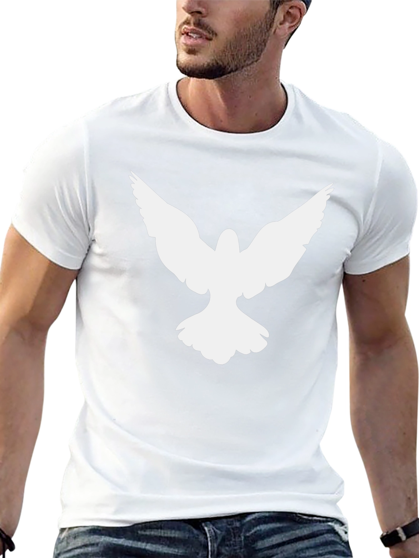 Dove Graphic Print Mens Black T-Shirt
