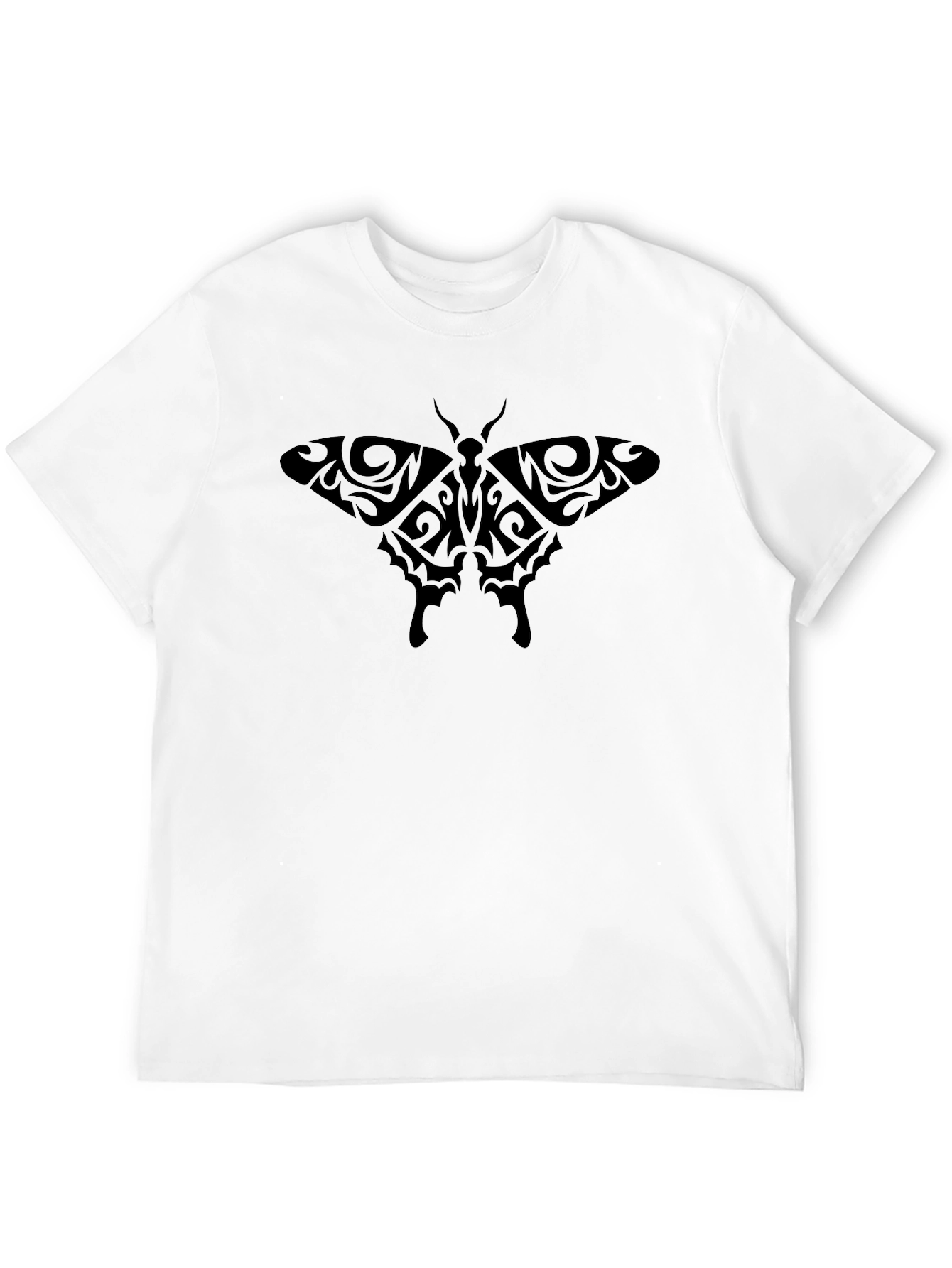 Tribal Moth Graphic Black T-Shirt