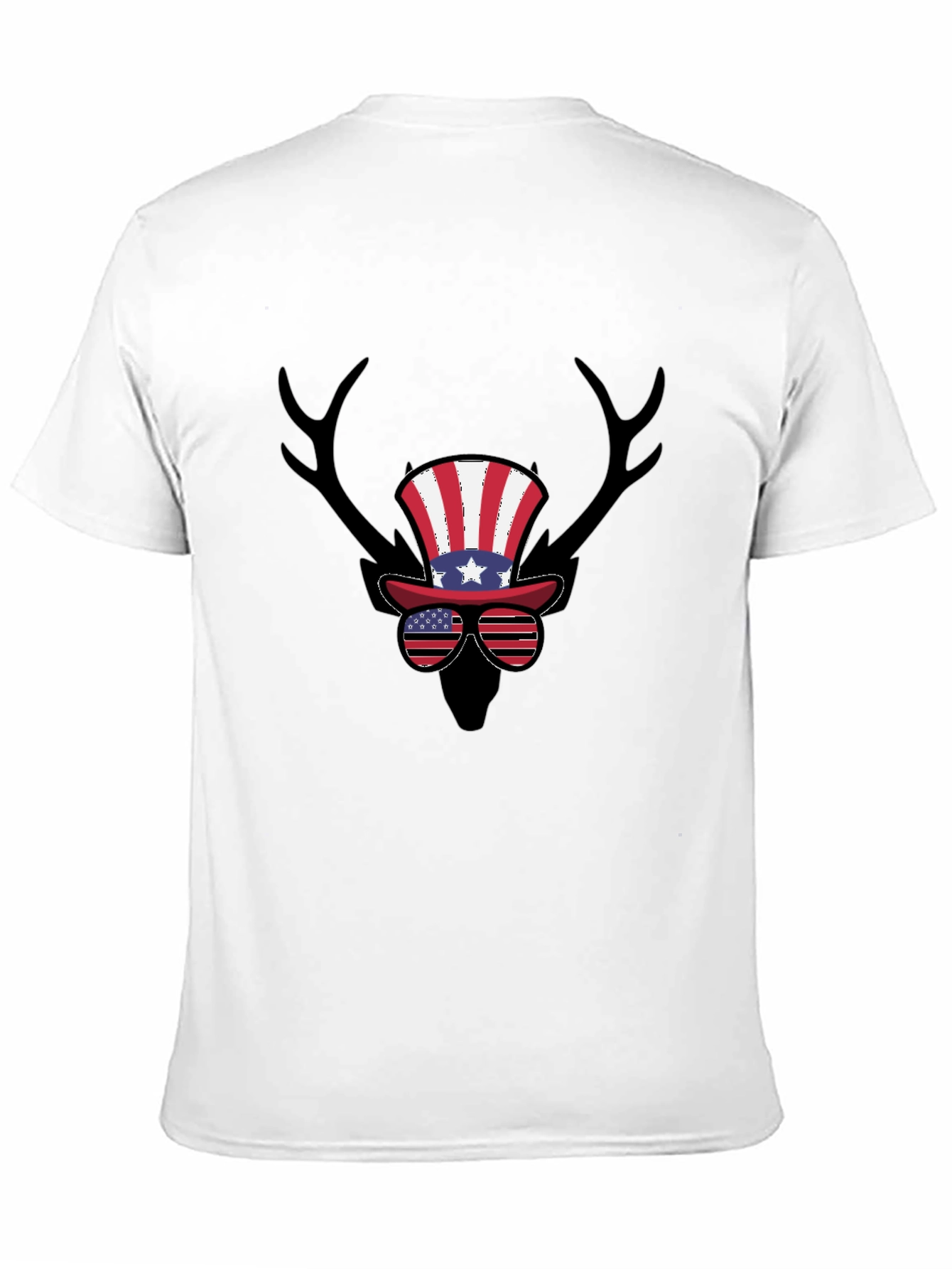 Patriotic Deer Antler T-Shirt - USA Pride