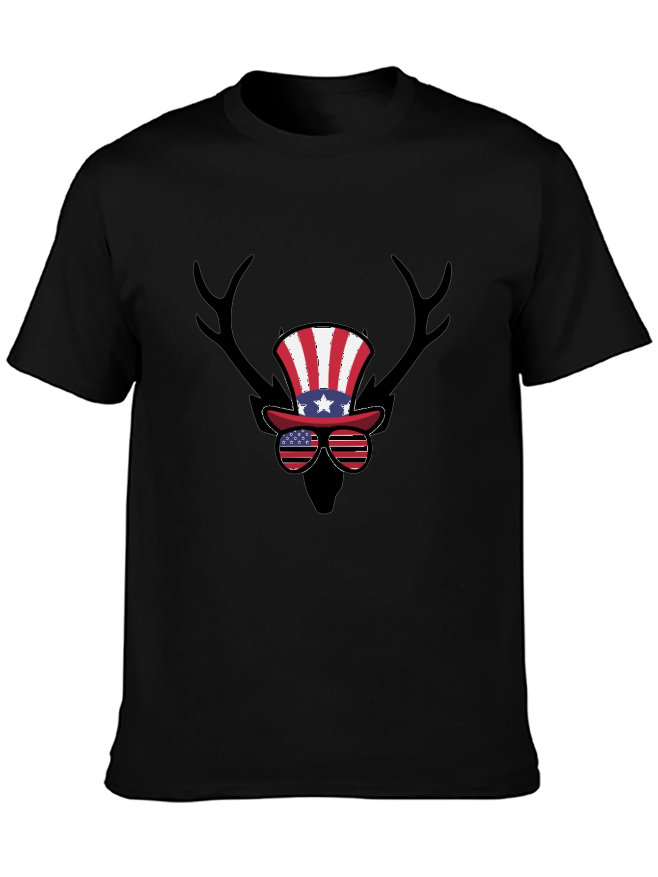 Patriotic Deer Antler T-Shirt - USA Pride