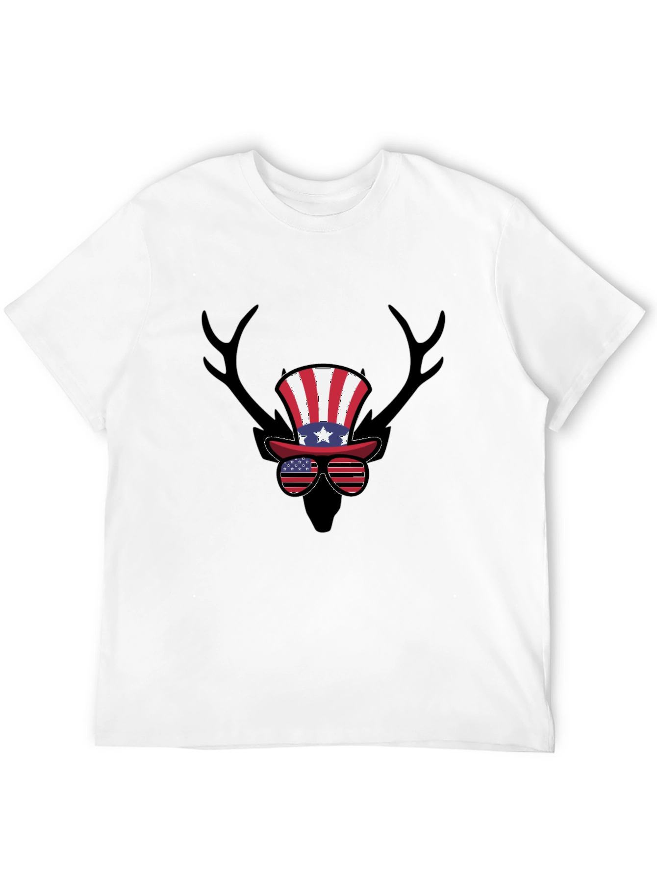 Patriotic Deer Antler T-Shirt - USA Pride