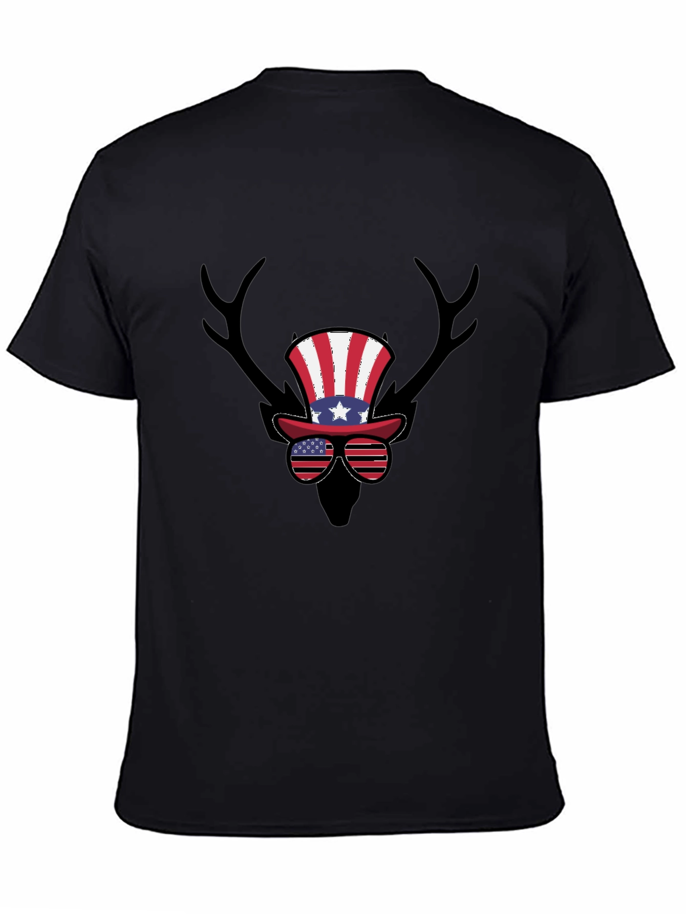Patriotic Deer Antler T-Shirt - USA Pride