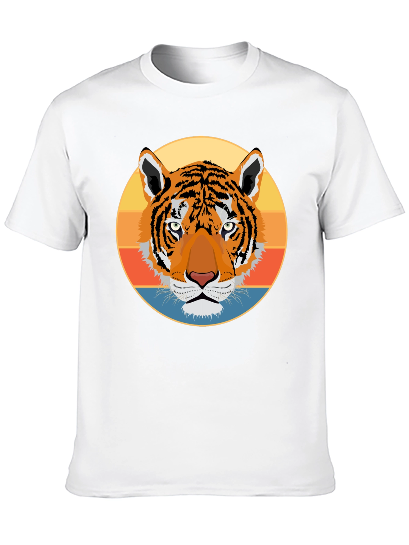 Retro Tiger Graphic Tee - Black Cotton T-Shirt