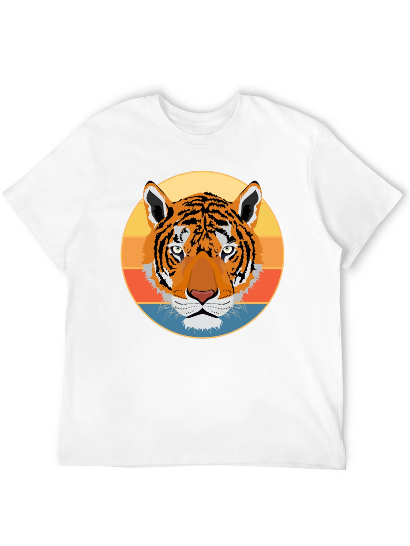 Retro Tiger Graphic Tee - Black Cotton T-Shirt