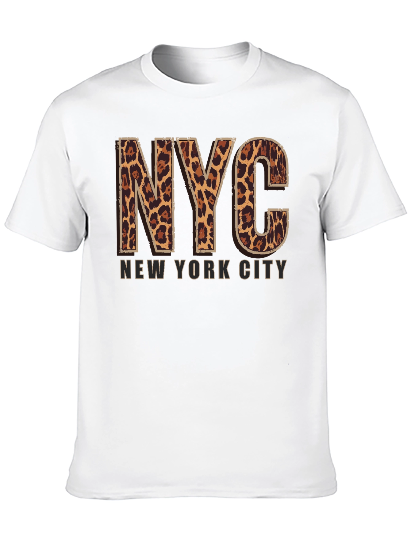 NYC Leopard Print T-Shirt - Black