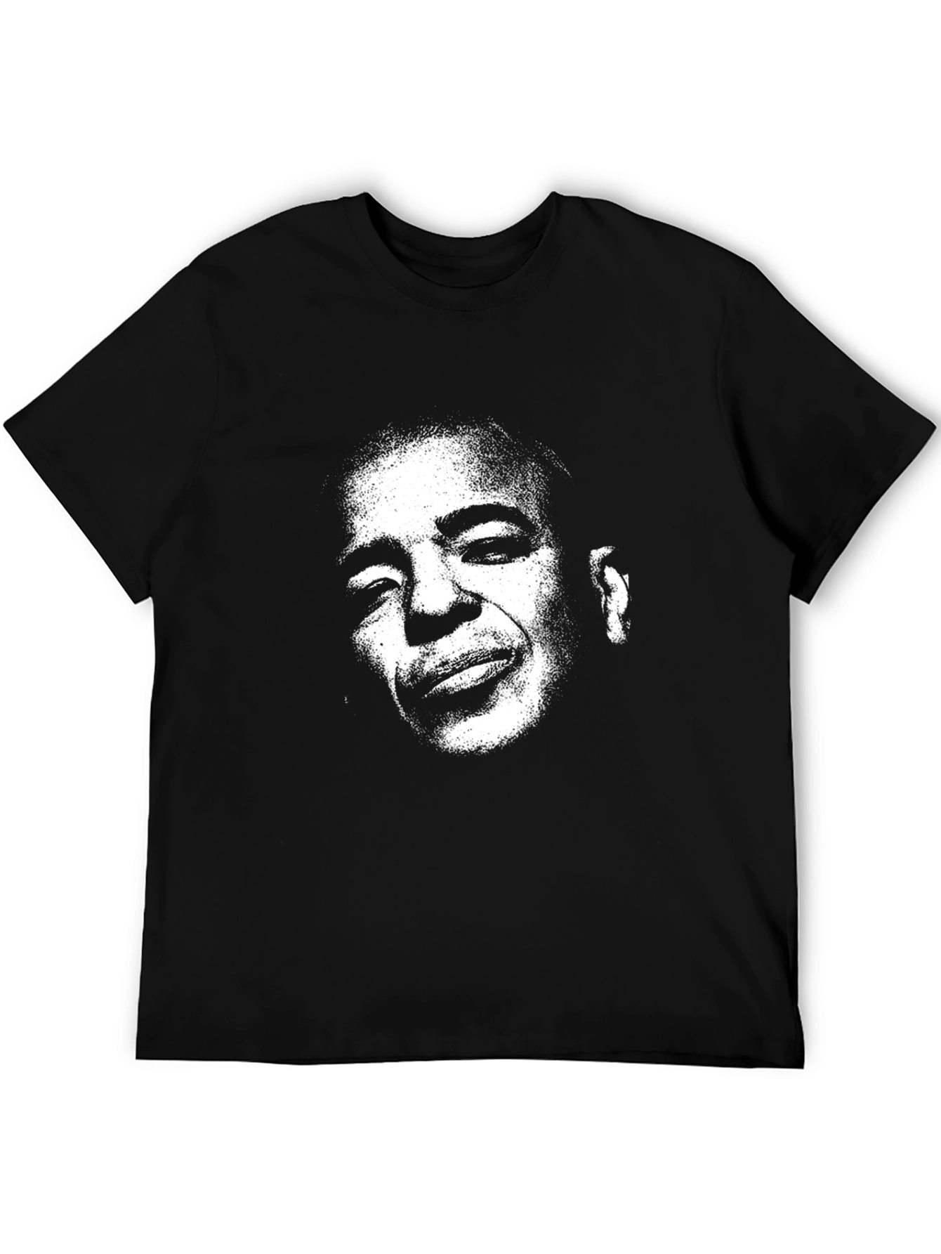 Black T-Shirt with Artistic Face Graphic