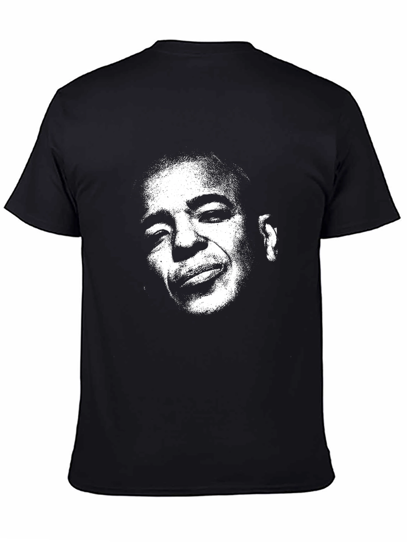 Black T-Shirt with Artistic Face Graphic