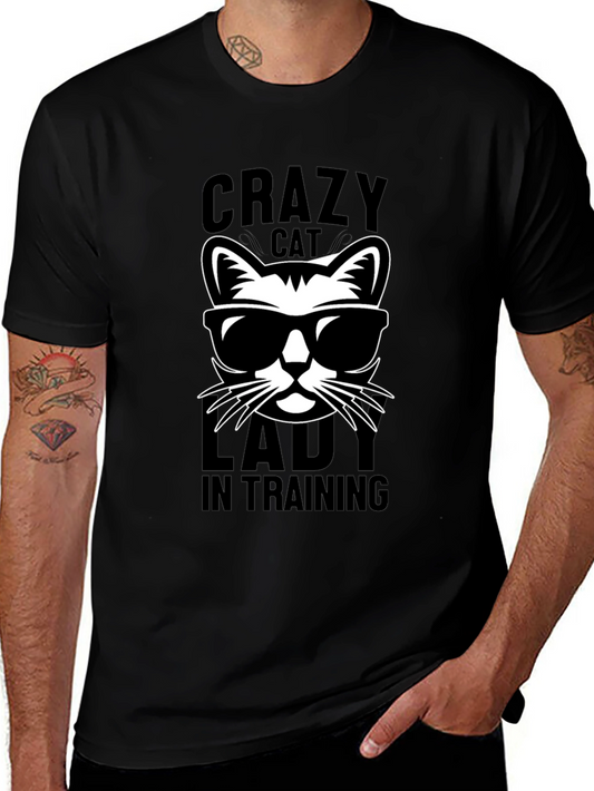 Crazy Cat Lady in Training Black Graphic Tee