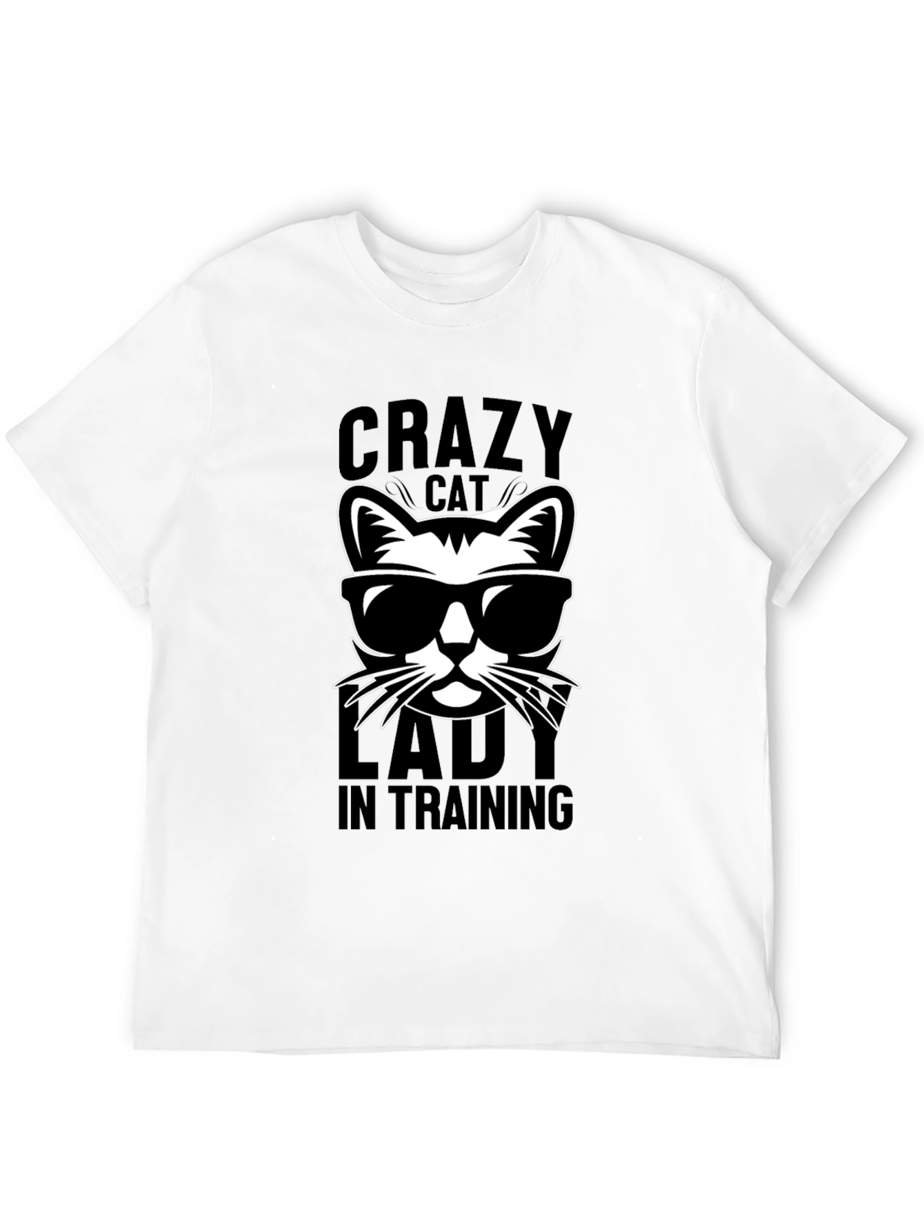 Crazy Cat Lady in Training Black Graphic Tee