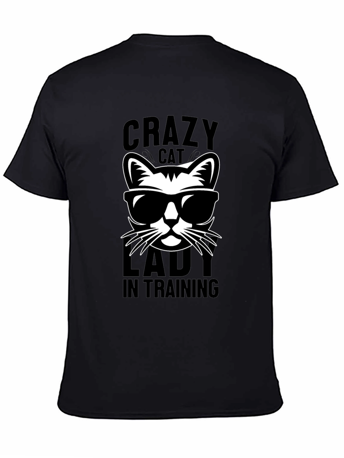 Crazy Cat Lady in Training Black Graphic Tee