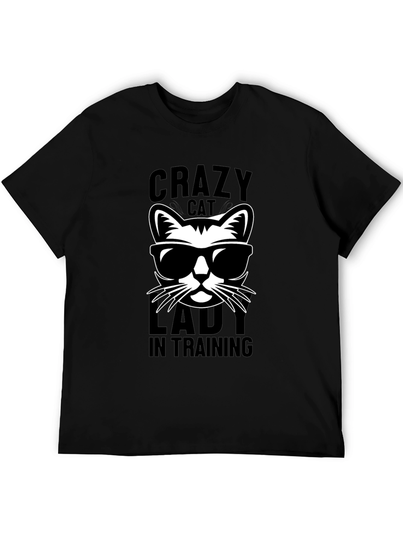 Crazy Cat Lady in Training Black Graphic Tee