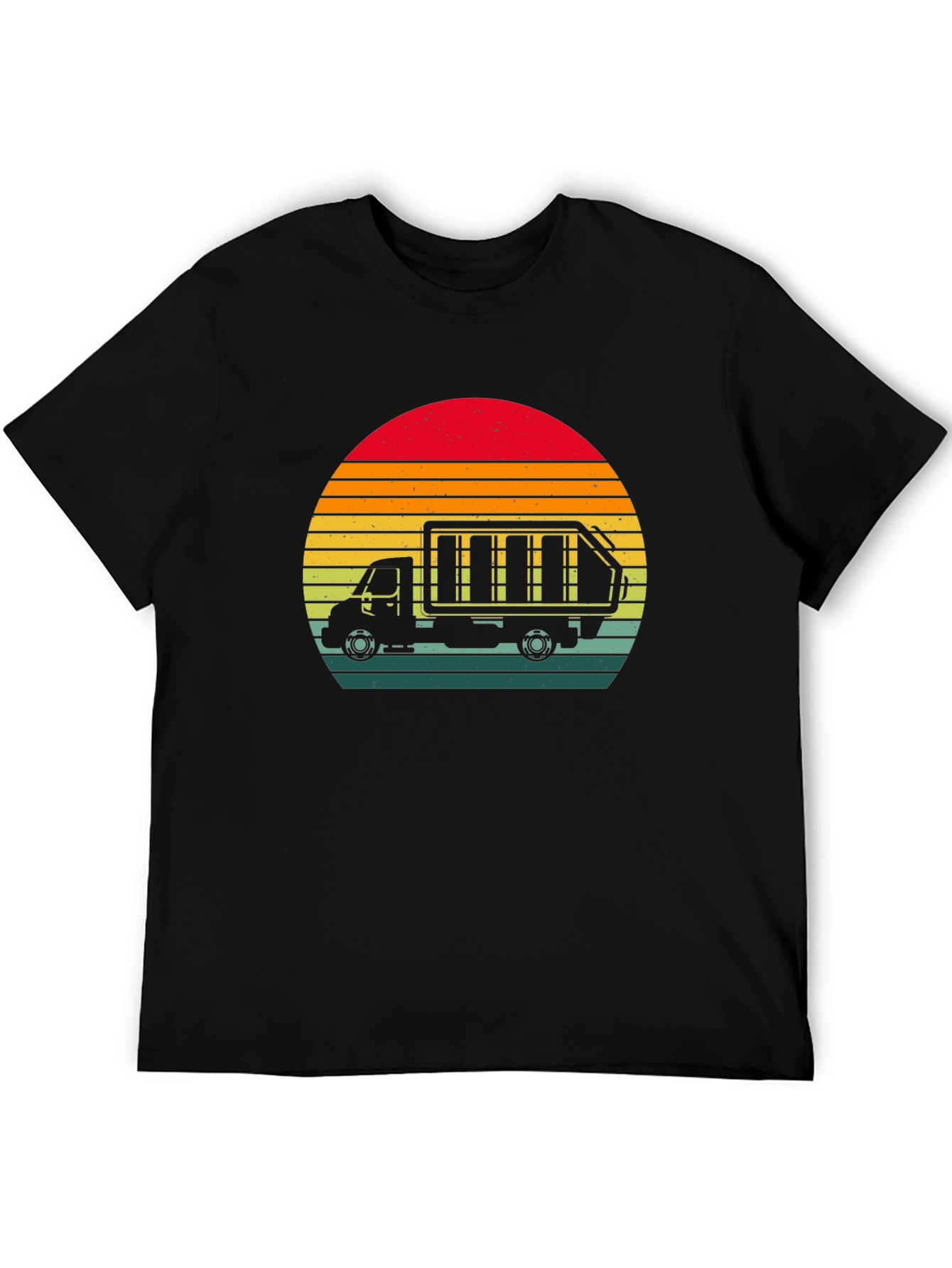 Retro Sunset Garbage Truck T-Shirt