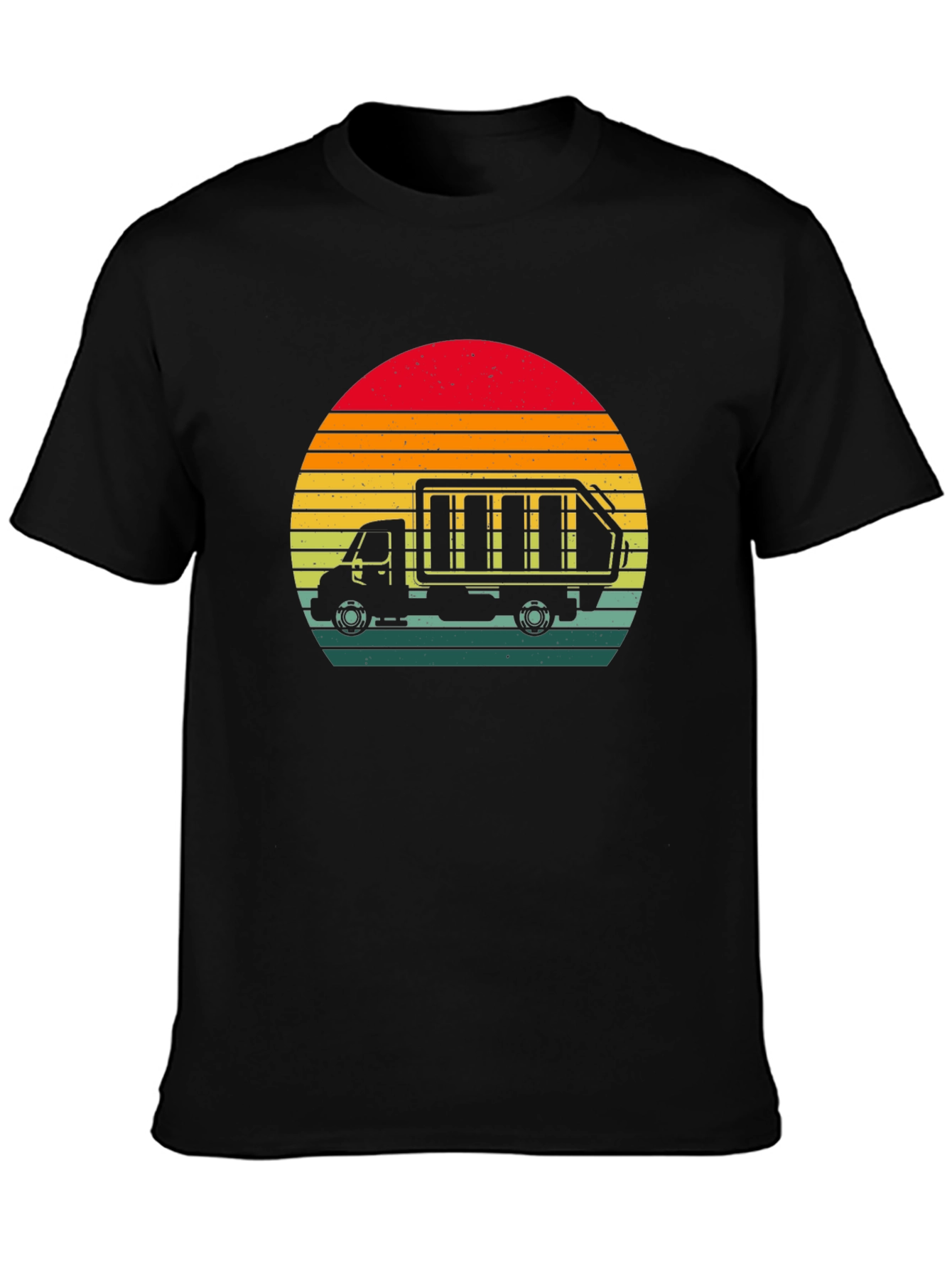 Retro Sunset Garbage Truck T-Shirt