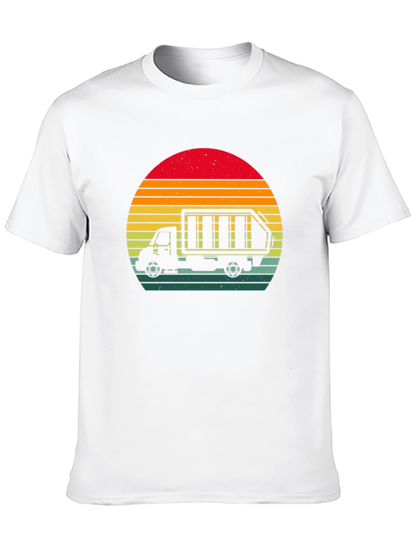 Retro Sunset Garbage Truck T-Shirt