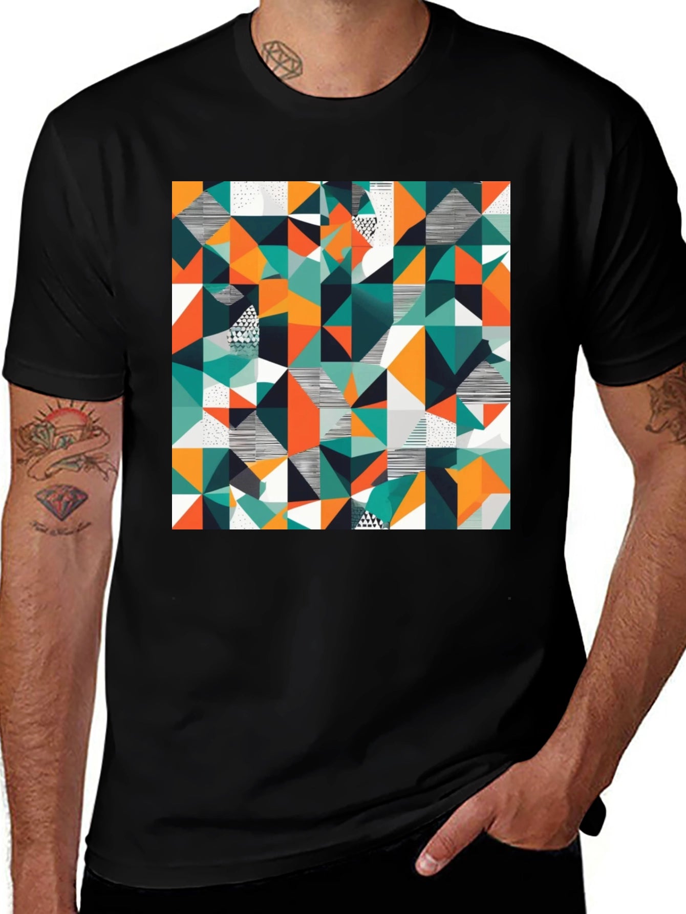 Geometric Pattern T-Shirt - Abstract Design Tee