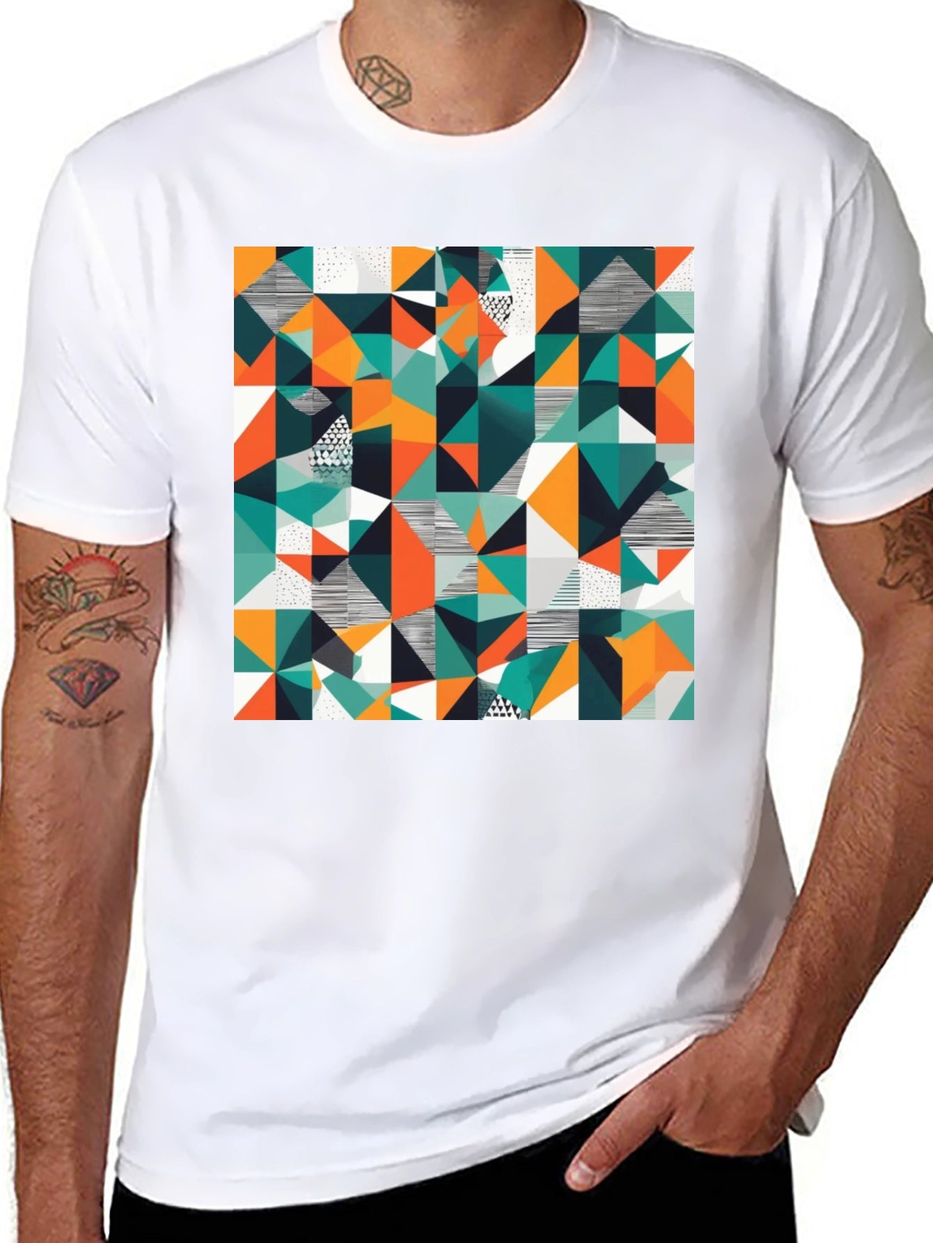 Geometric Pattern T-Shirt - Abstract Design Tee