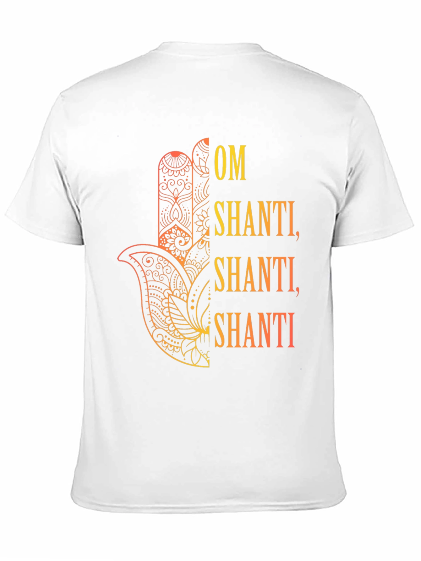 Om Shanti Graphic Tee - Spiritual Hamsa Hand Design