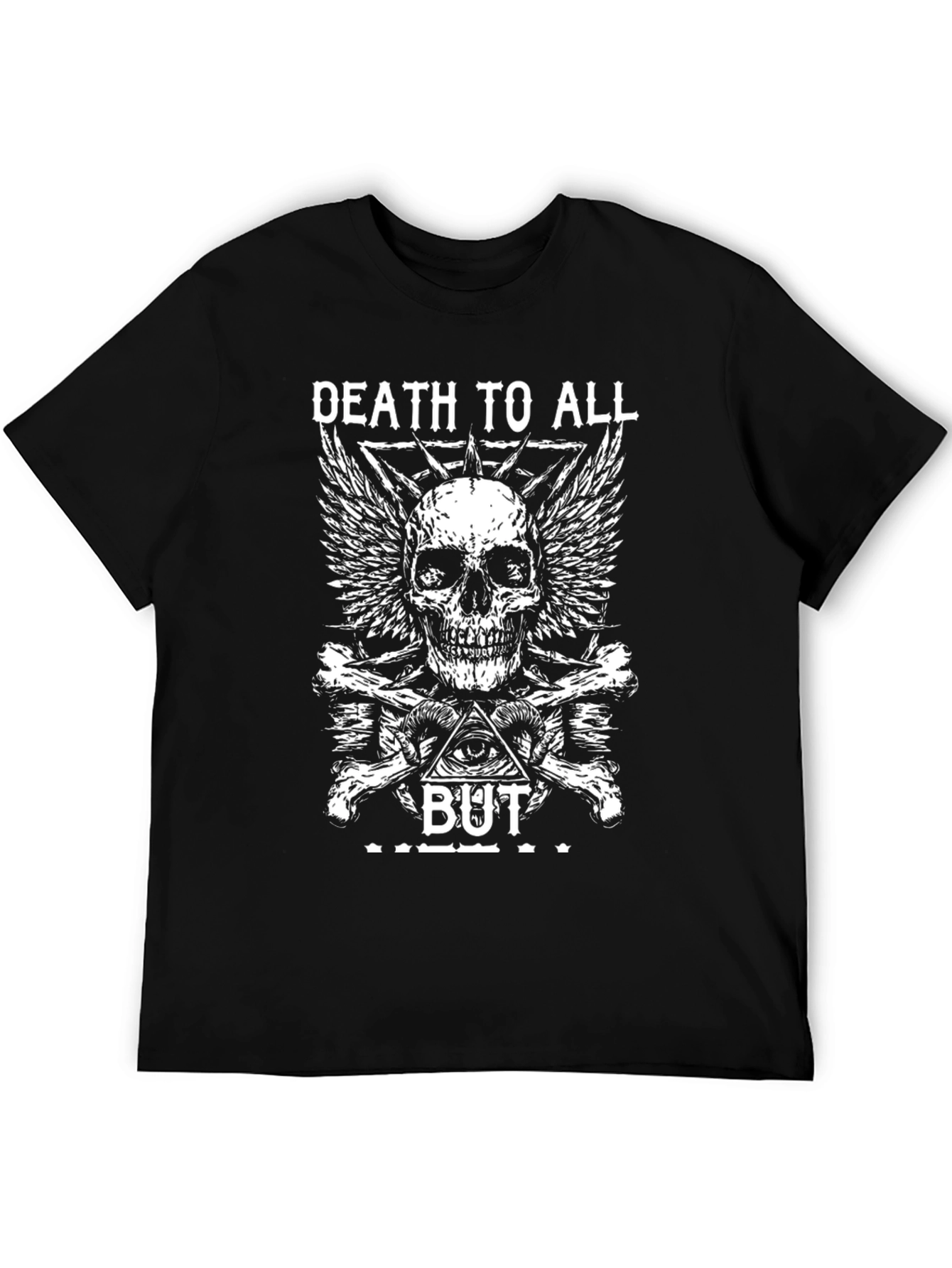 Death to All But Skull Graphic Black T-Shirt