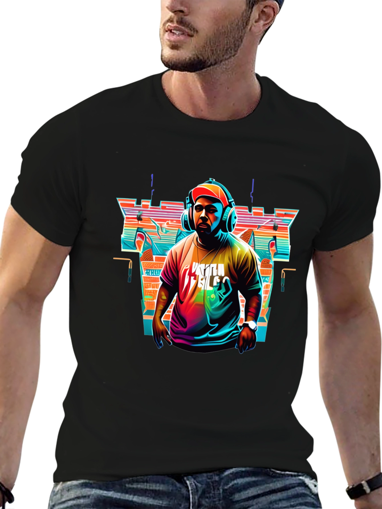 Retro DJ Graphic Tee - Stylish Music Lover T-Shirt